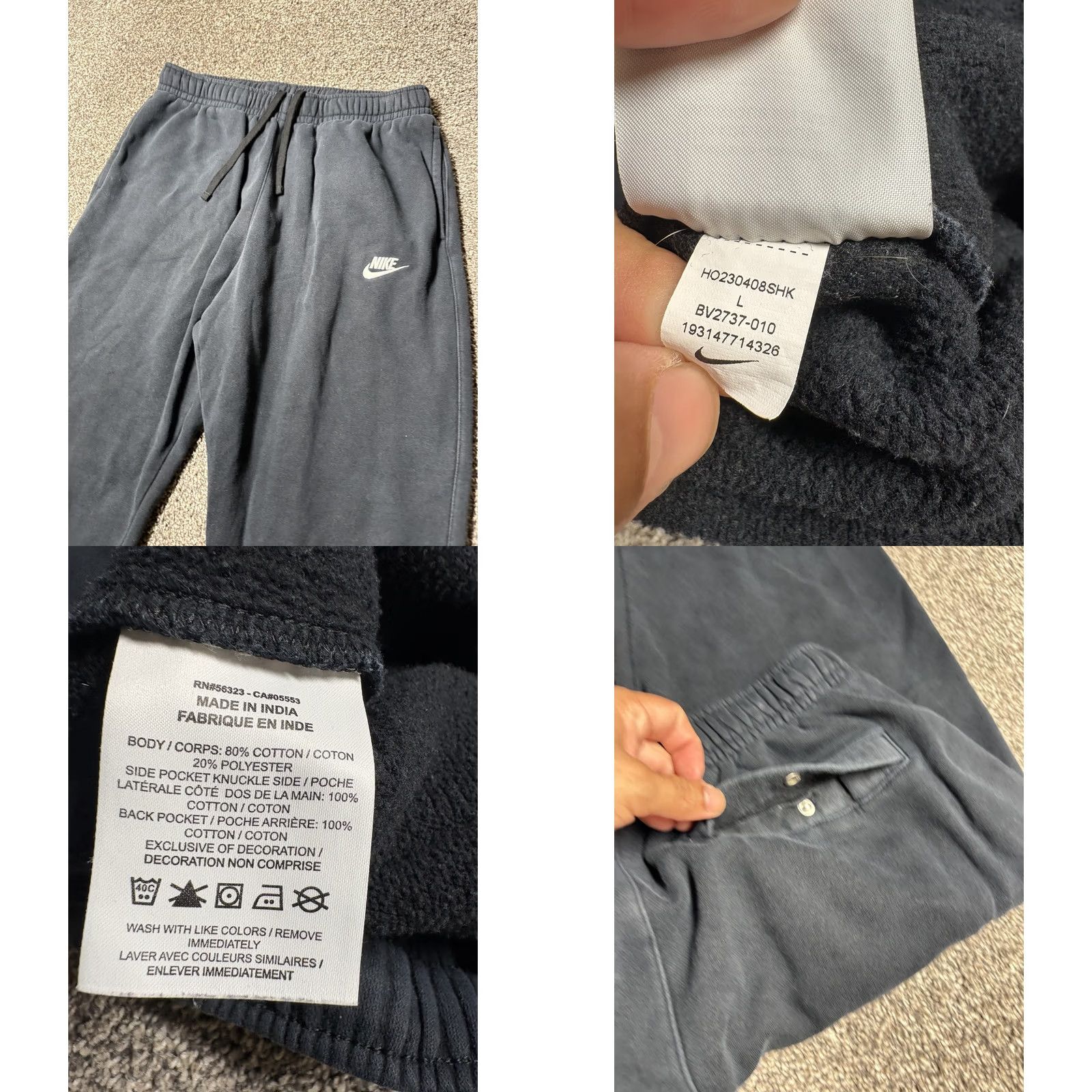 Nike Nike Club Fleece Sweatpants Men L Black BV2737 Sportswear Size US 33 - 8 Thumbnail