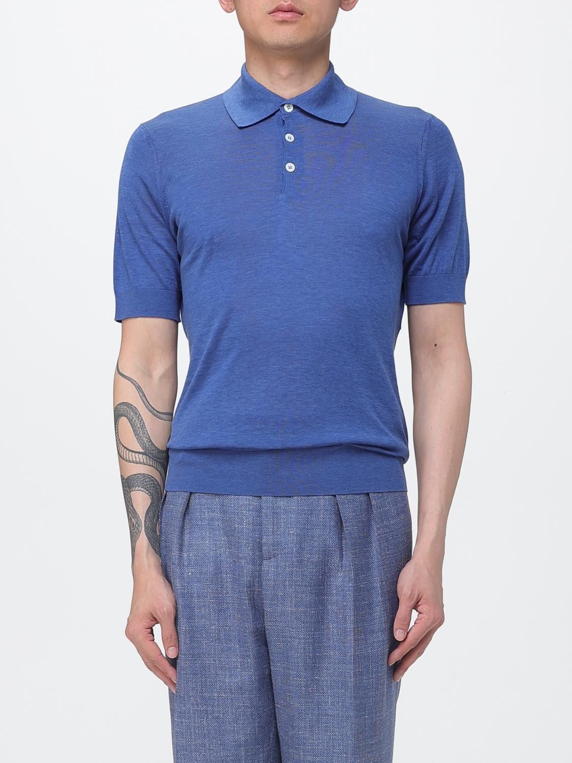 Brunello Cucinelli Brunello Cucinelli Polo Shirt Men Royal Blue Size US L / EU 52-54 / 3 - 1 Thumbnail