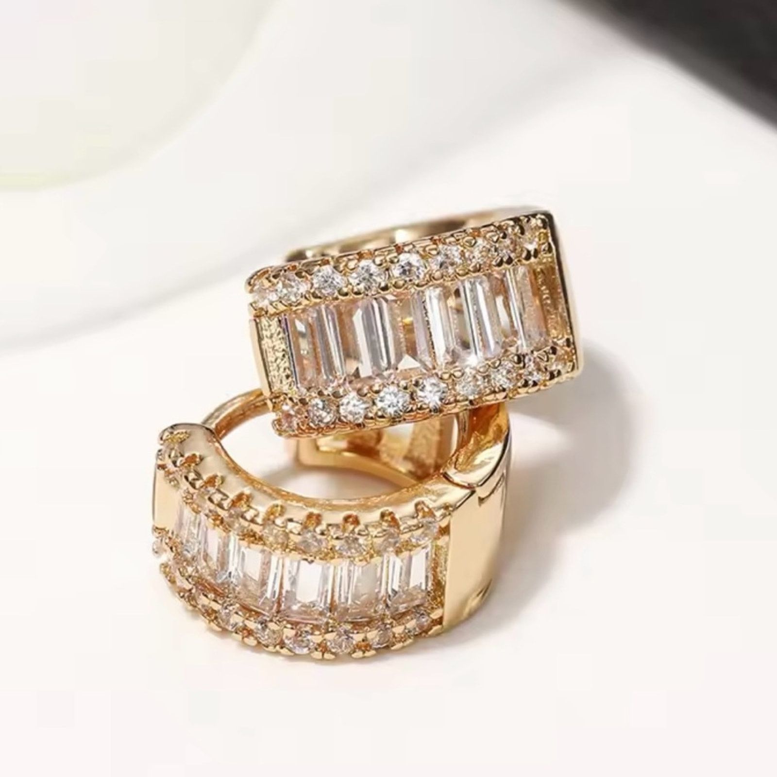 Other Small Circle Cubic Zirconia Hoop Huggie Earrings Size ONE SIZE - 3 Thumbnail