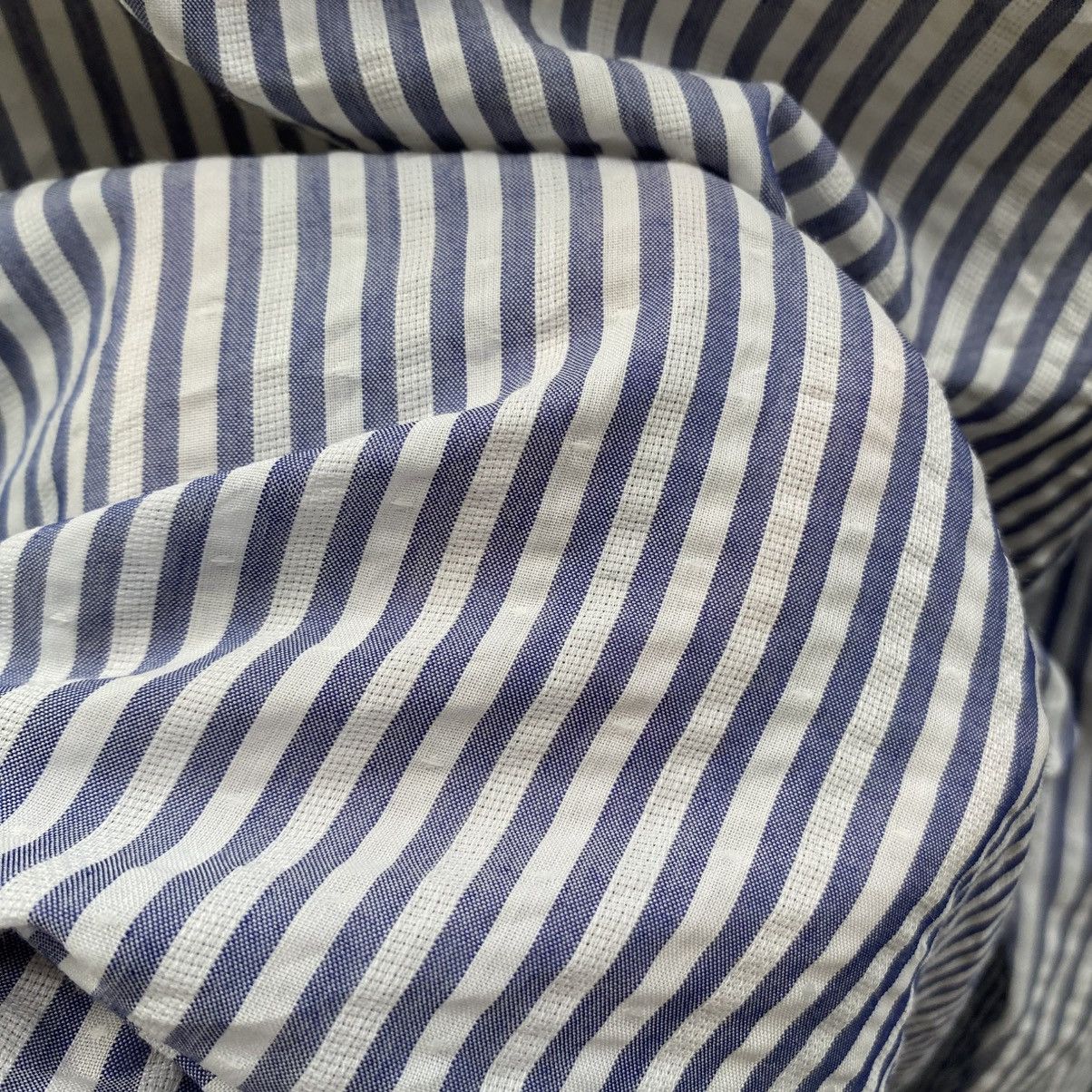 Ne-Net Ne-net Blue and White Striped Ruffle Front Shirt Size US L / EU 52-54 / 3 - 19 Thumbnail