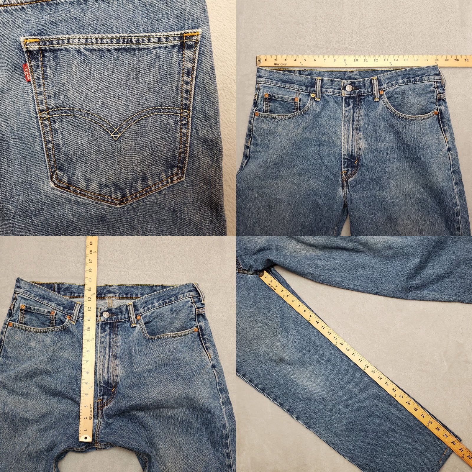 Denime VINTAGE? (No) Levis Jeans Men 38x34 (36x30) Blue 550 Denim Relaxed Fit Straight Cotton Pant Size US 38 / EU 54 - 9 Thumbnail