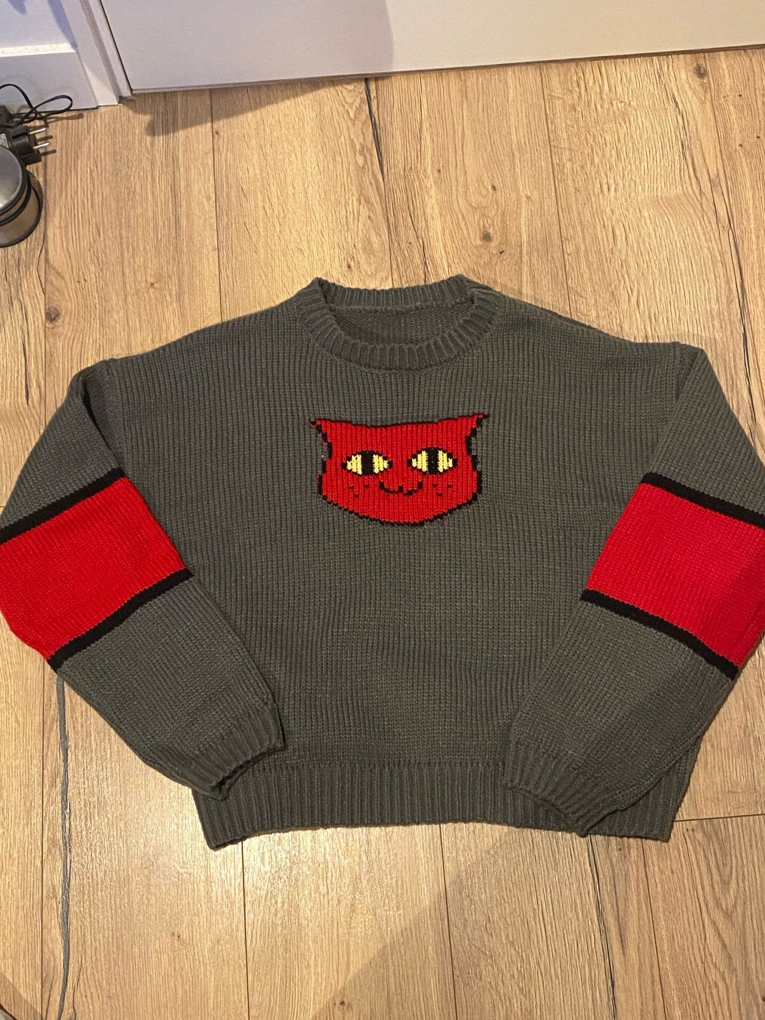 Cat Cartoon Knit Sweater Design