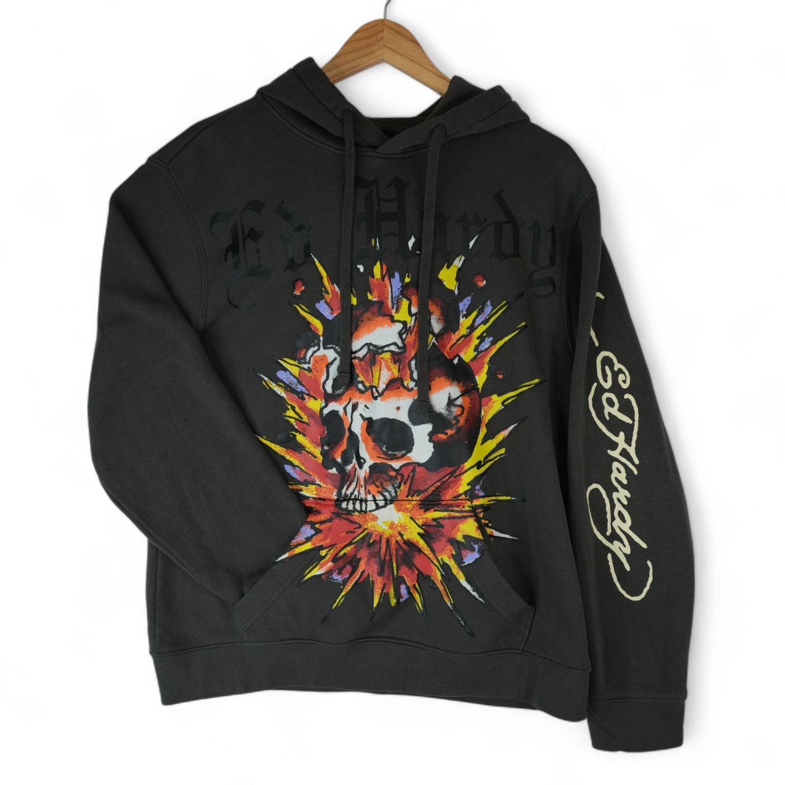 Ed Hardy Ed Hardy Hoodie Mens M Dark Gray Exploding Skull Size US M / EU 48-50 / 2 - 1 Thumbnail