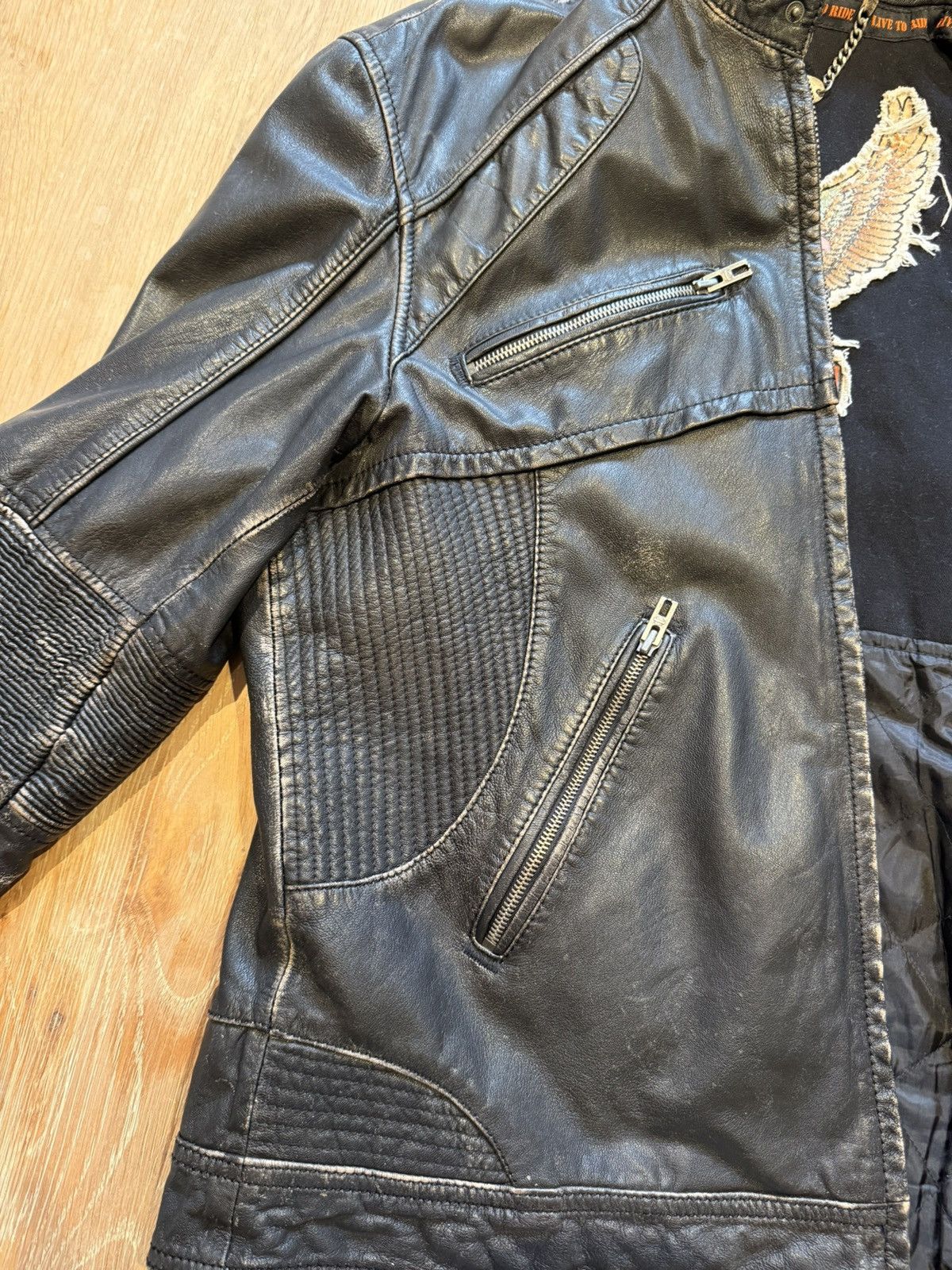 Harley Davidson Vintage Harley Davidson Leather Bike Jacket Size US XL / EU 56 / 4 - 4 Thumbnail