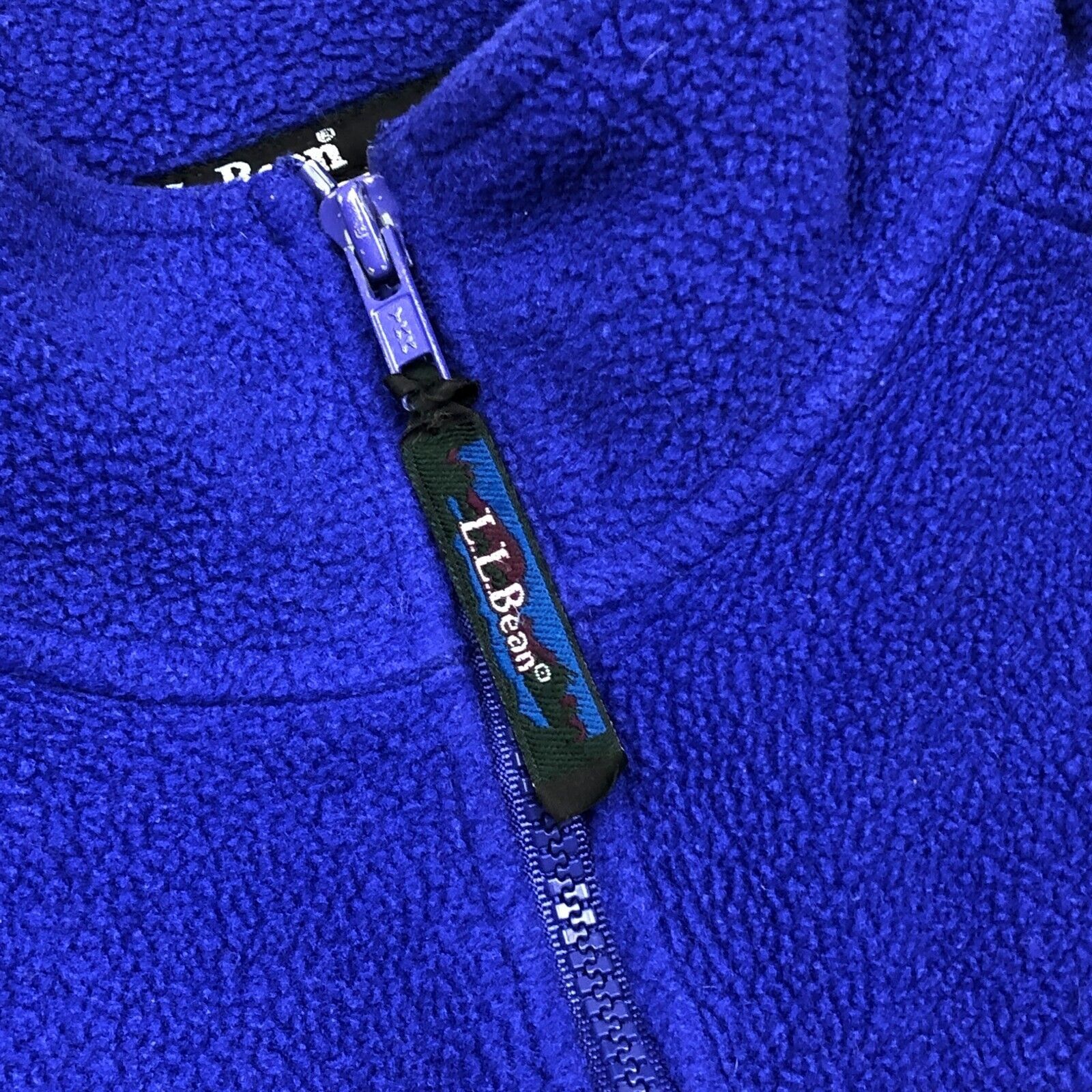 L.L. Bean × Vintage Vintage 90s LL Bean Blue 1/2 Half Zip Fleece Sweater Size US L / EU 52-54 / 3 - 3 Thumbnail
