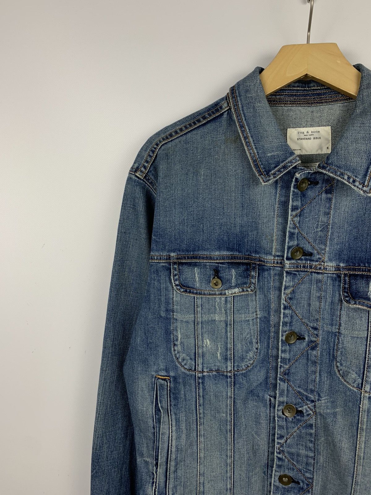 Designer × Rag & Bone Rag & Bone Standard Issue Classic Fit Denim Jacket Made USA Size US S / EU 44-46 / 1 - 4 Thumbnail
