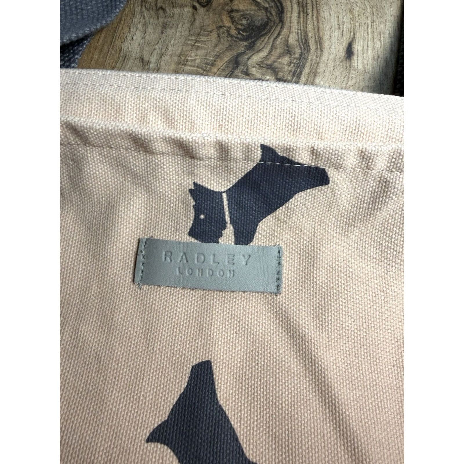 Vintage RADLEY LONDON Tote Bag ZIP-TOP Soft Canvas Dog Scottish Terrier 16”x14” Blush Pink Large Women's Size ONE SIZE - 3 Thumbnail