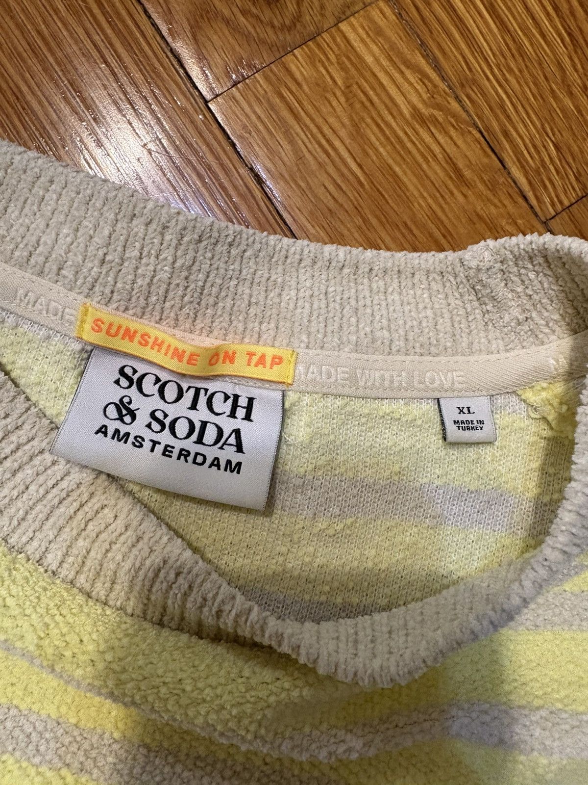 Scotch & Soda Scotch & Soda yellow/white striped sweater Size US XL / EU 56 / 4 - 3 Thumbnail