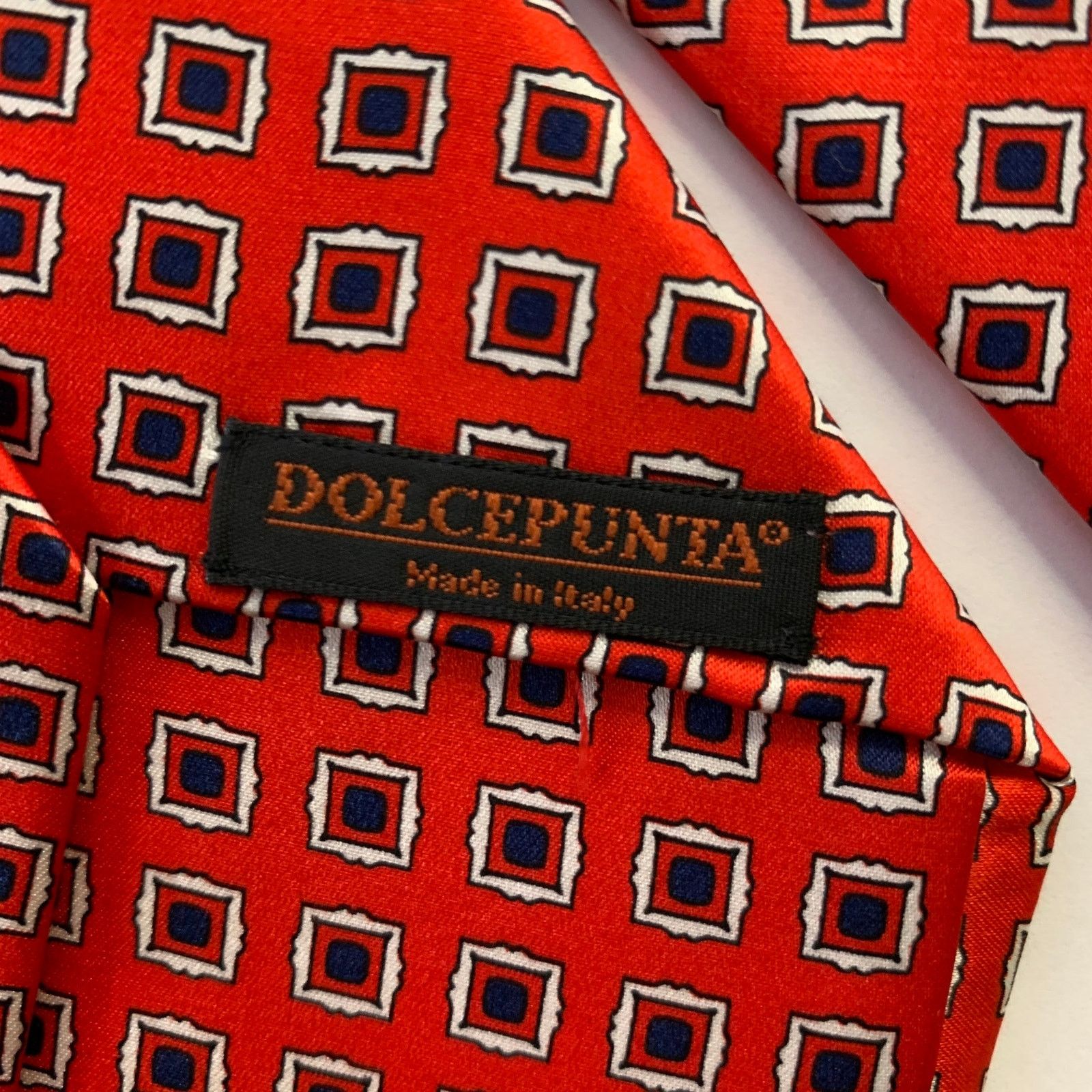 Dolcepunta DOLCEPUNTA Red Navy Diamond Silk Tie Size ONE SIZE - 4 Thumbnail
