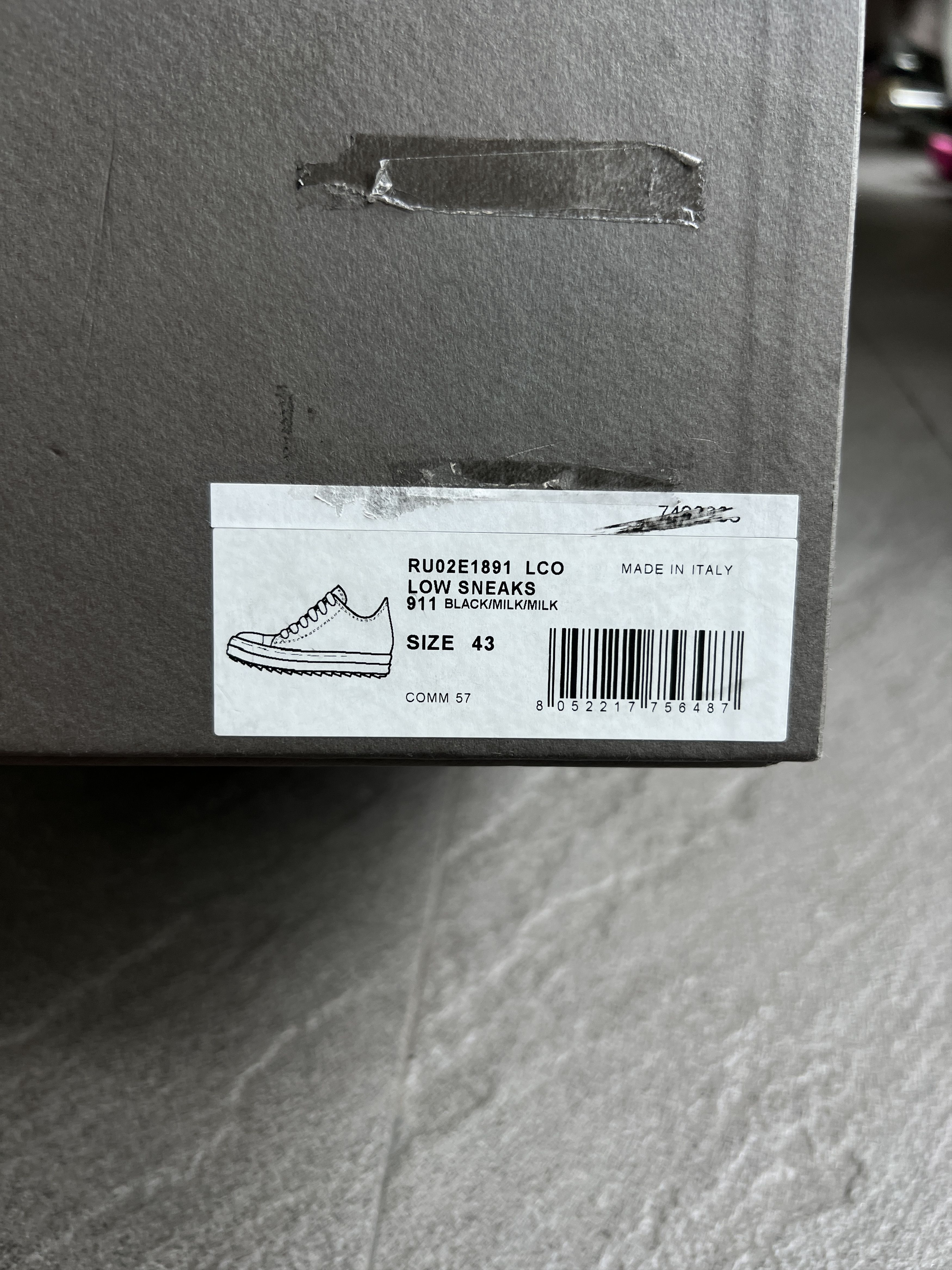 Rick Owens Rick Owens Ramones Low Sneakers Black Milk EU43 New w/ Box Size US 10 / EU 43 - 15 Thumbnail