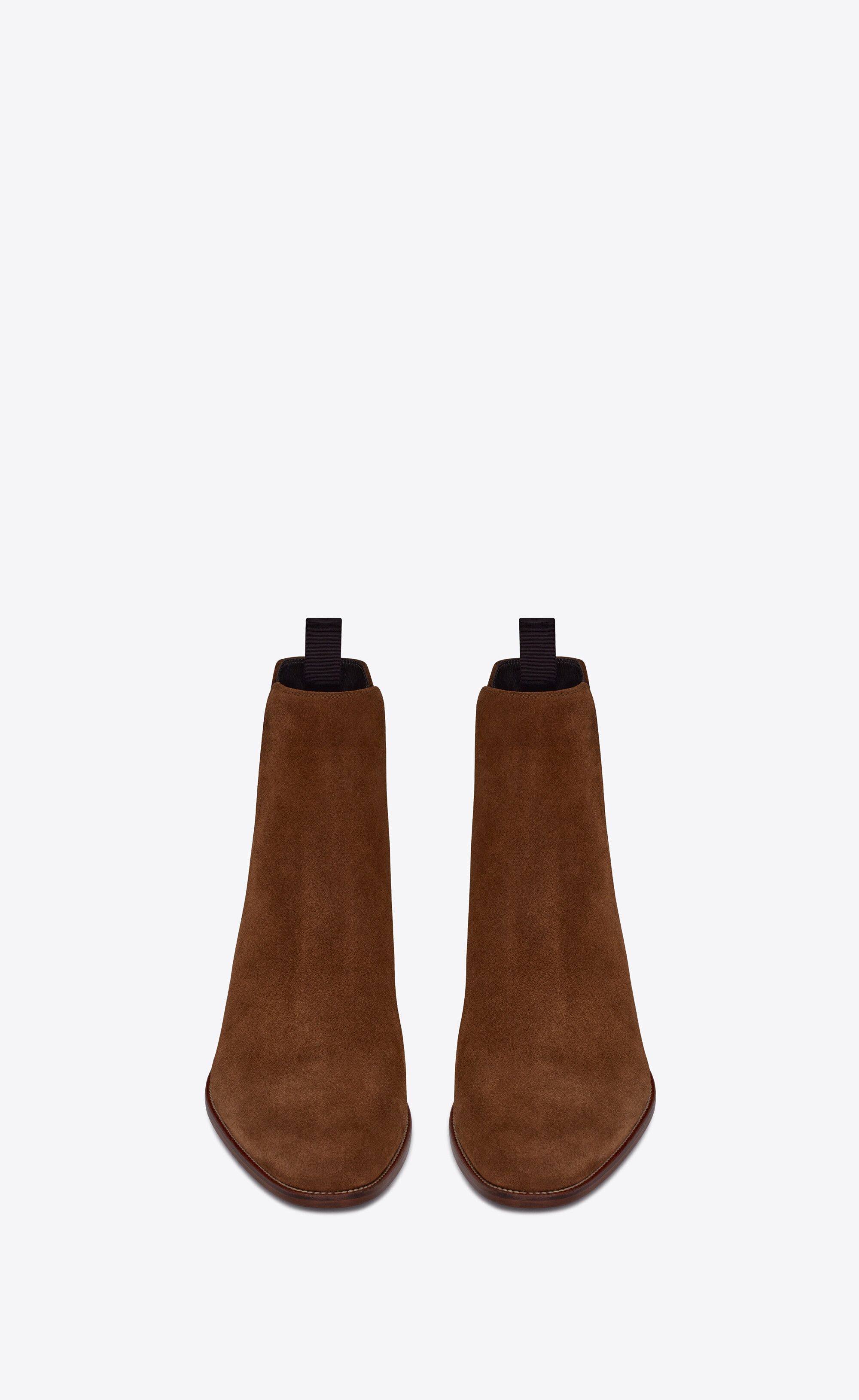 Saint Laurent Paris o1bcso1str1224 Wyatt Chelsea Boots In Suede in Brown Size US 10 / EU 43 - 3 Thumbnail