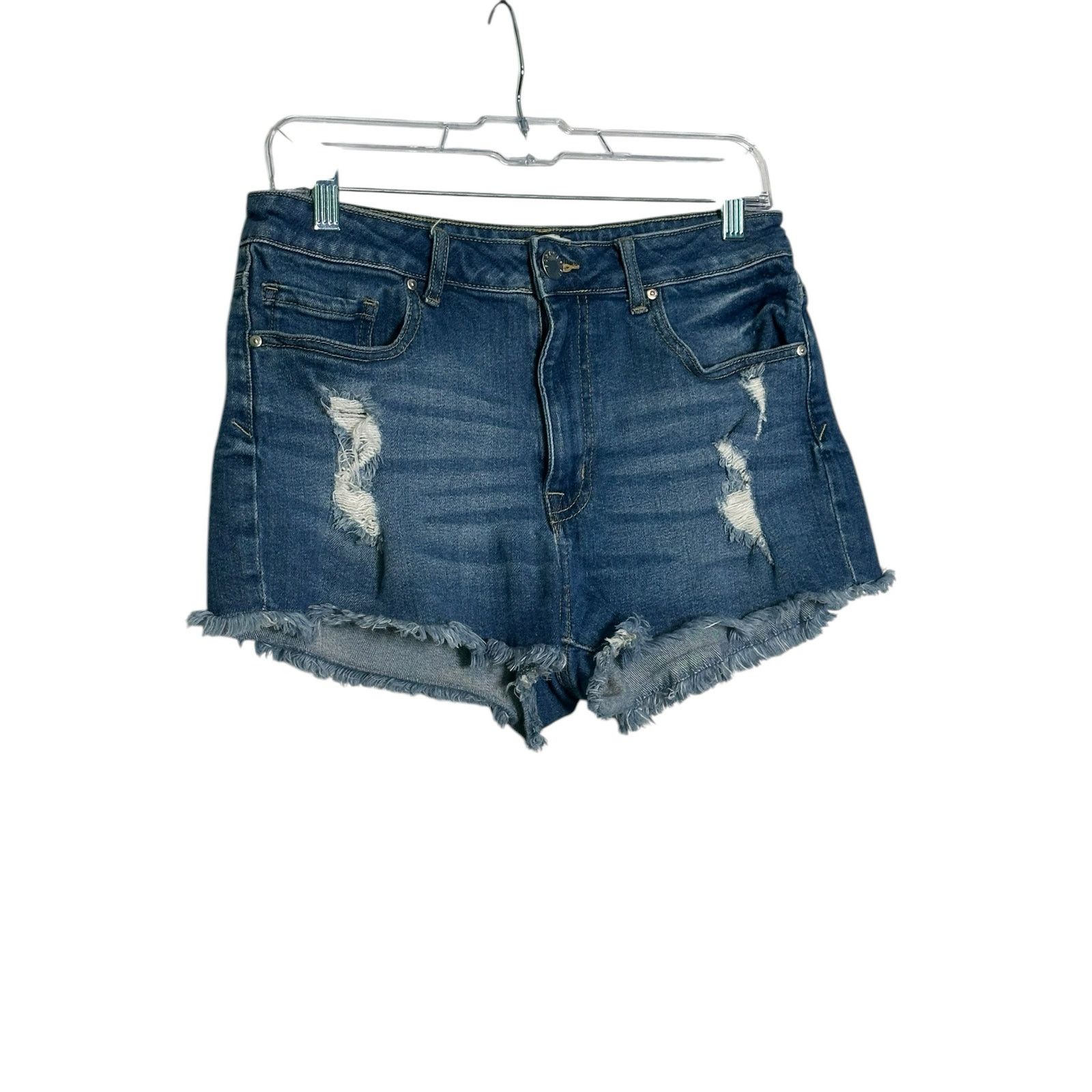 Forever 21 FOREVER 21 blue distressed raw hem jean shorts size 30 Size 30" / US 8 / IT 44 - 9 Thumbnail