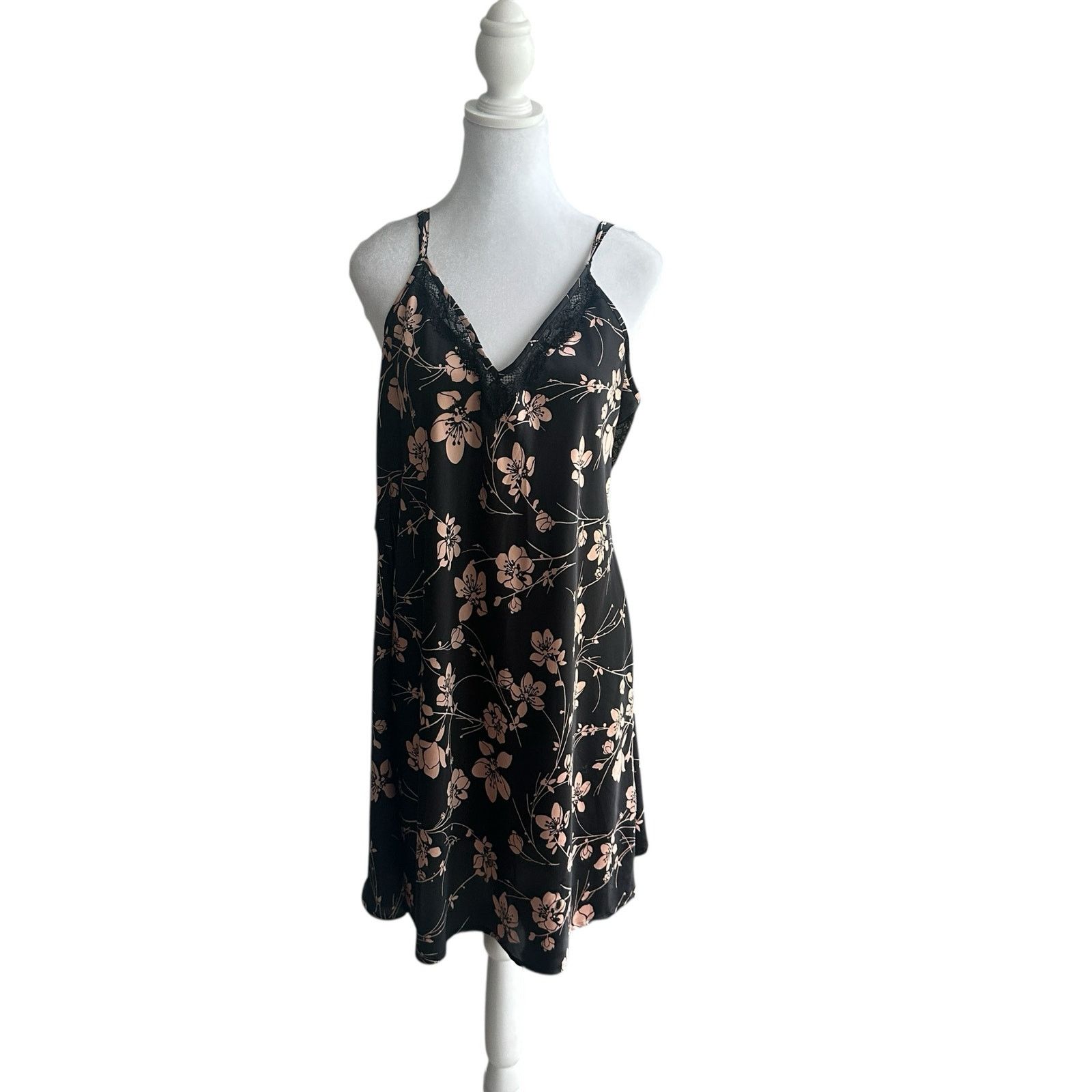 Vintage Soma Black Blush Slip Chemise Nightie Nightgown Lingerie L Size ONE SIZE - 2 Thumbnail