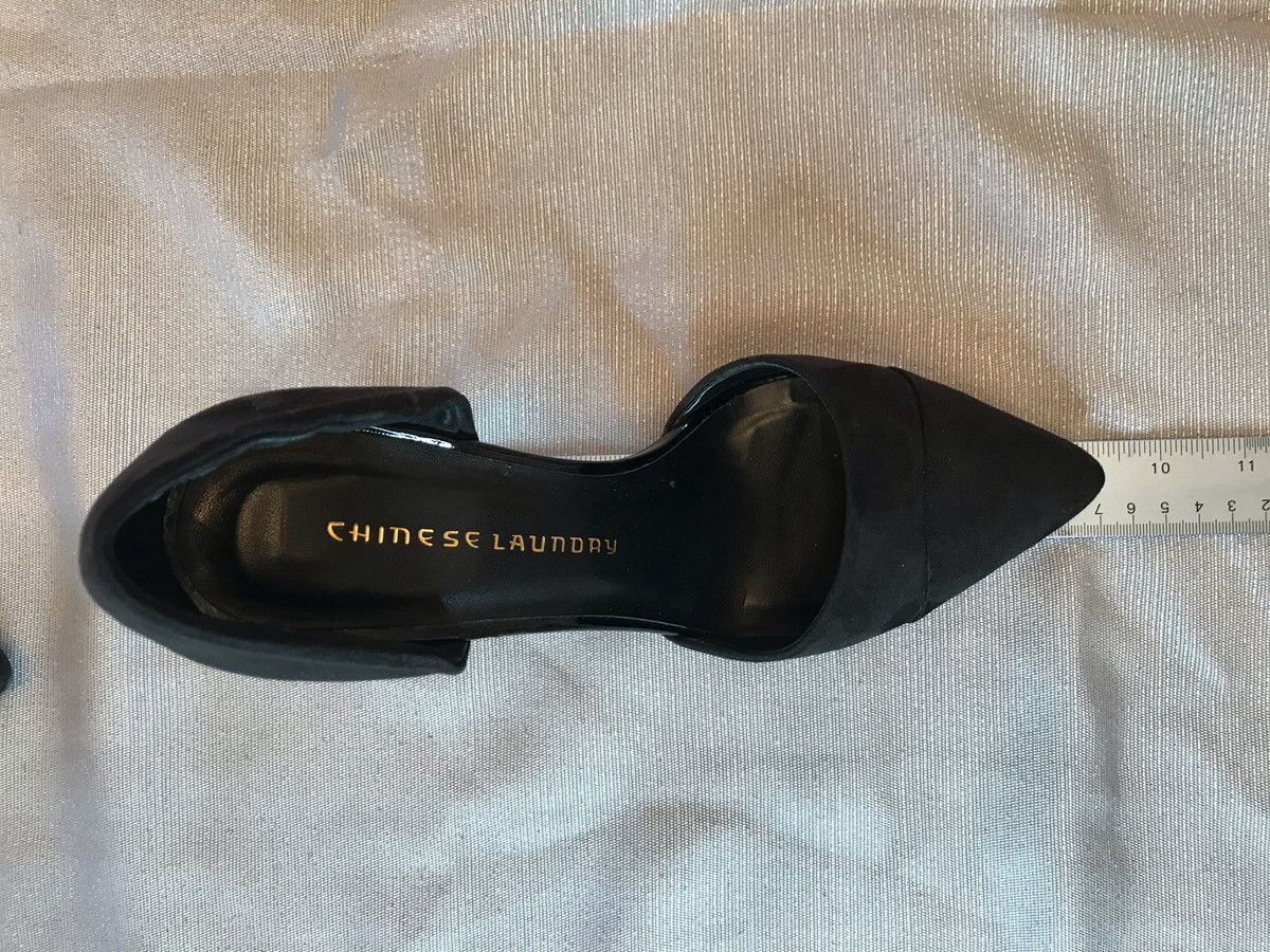 Chinese Laundry Black Faux/Vegan Suede D'Orsay Pumps Shoes Sz 9.5 EUC Size US 9.5 / IT 39.5 - 3 Thumbnail