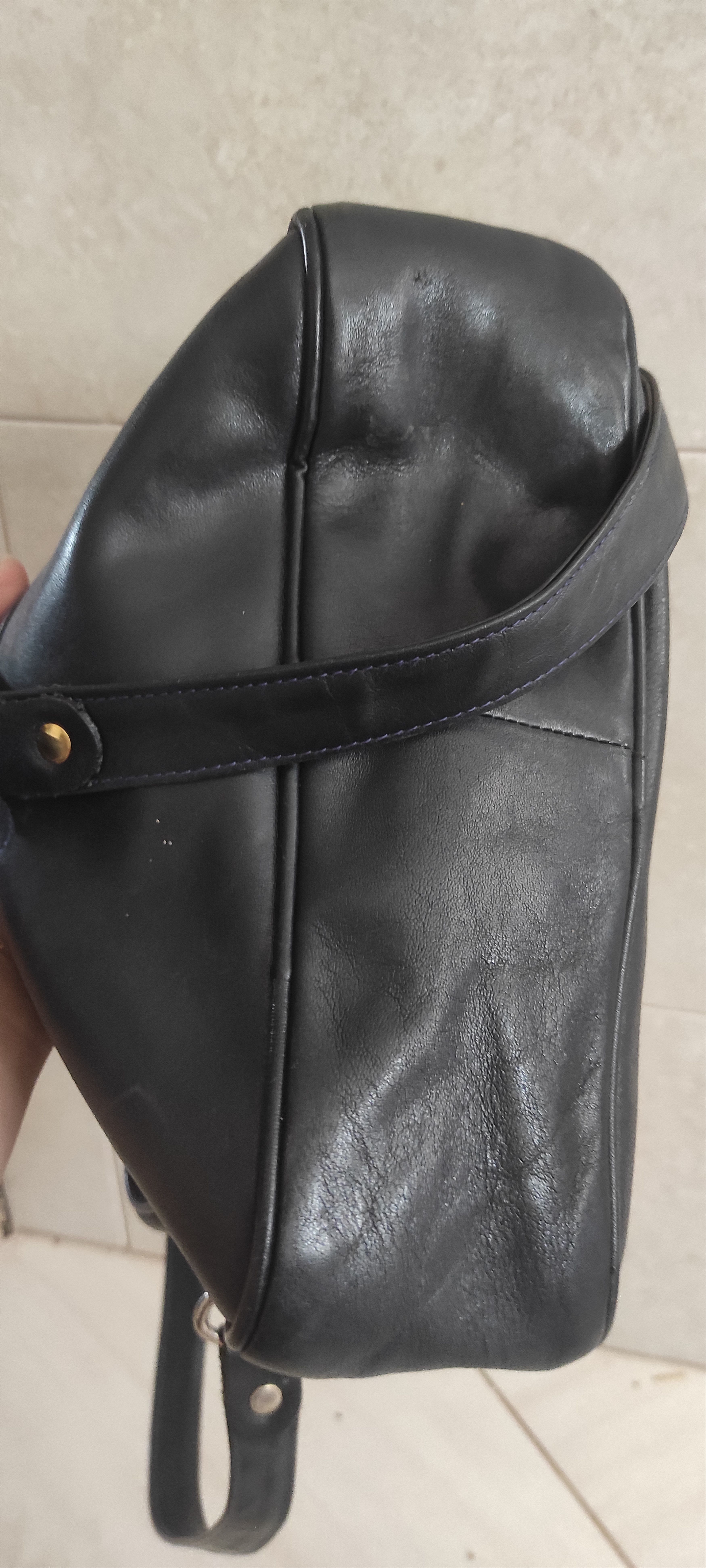 Other Vintage Pertegaz Genuine Leather Shoulder Bag Dark Blue Size ONE SIZE - 9 Thumbnail