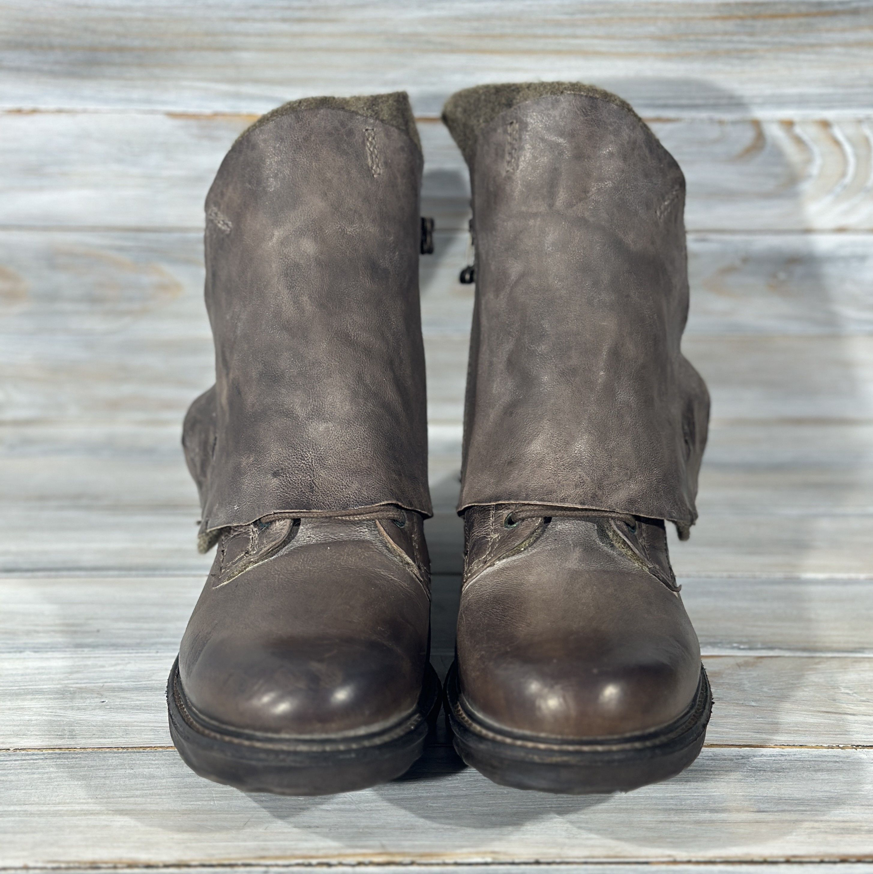 A.S.98 A.S.98 Lace Up Zip Leather Boots Made In Italy Luxury Brand Size US 9 / IT 39 - 3 Thumbnail
