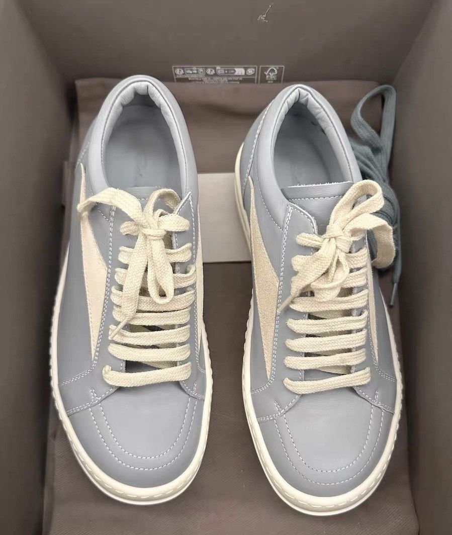 Rick Owens Rick Owens Mainline Haze Blue Low-Top Leather Size US 7 / IT 37 - 4 Thumbnail
