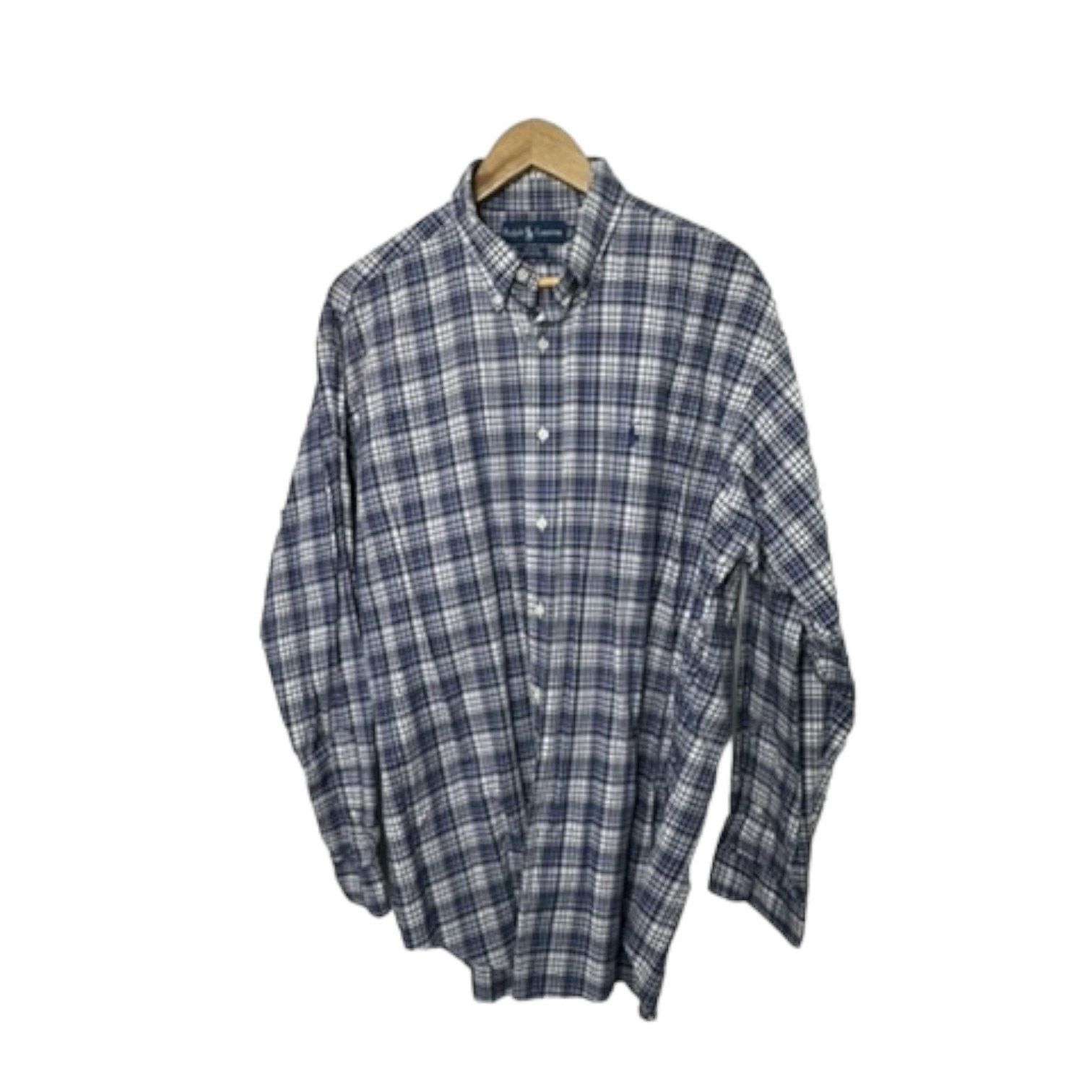 Ralph Lauren Ralph Lauren BLAKE Plaid Button Down Navy Blue Shirt Large Size US L / EU 52-54 / 3 - 1 Thumbnail