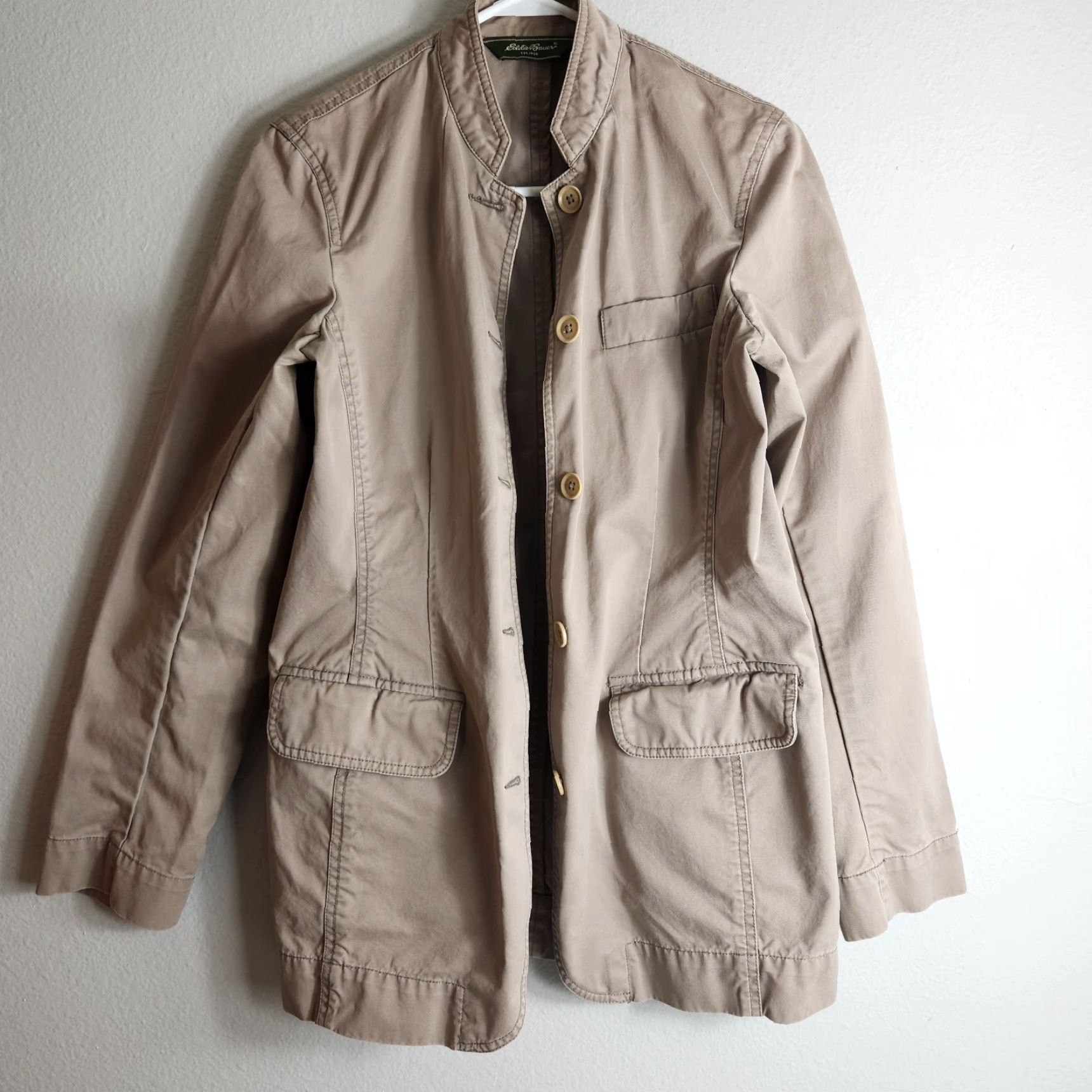 Eddie Bauer Eddie Bauer Womens Cotton Tan Buttonfront Field Utility Jacket-Size 8 Size M / US 6-8 / IT 42-44 - 4 Thumbnail