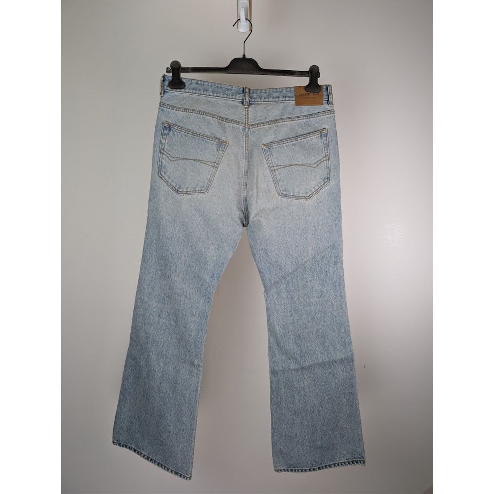 Balenciaga o1rshd1 Flared Denim Pants in Light Indigo/Madder Size US 33 - 9 Thumbnail