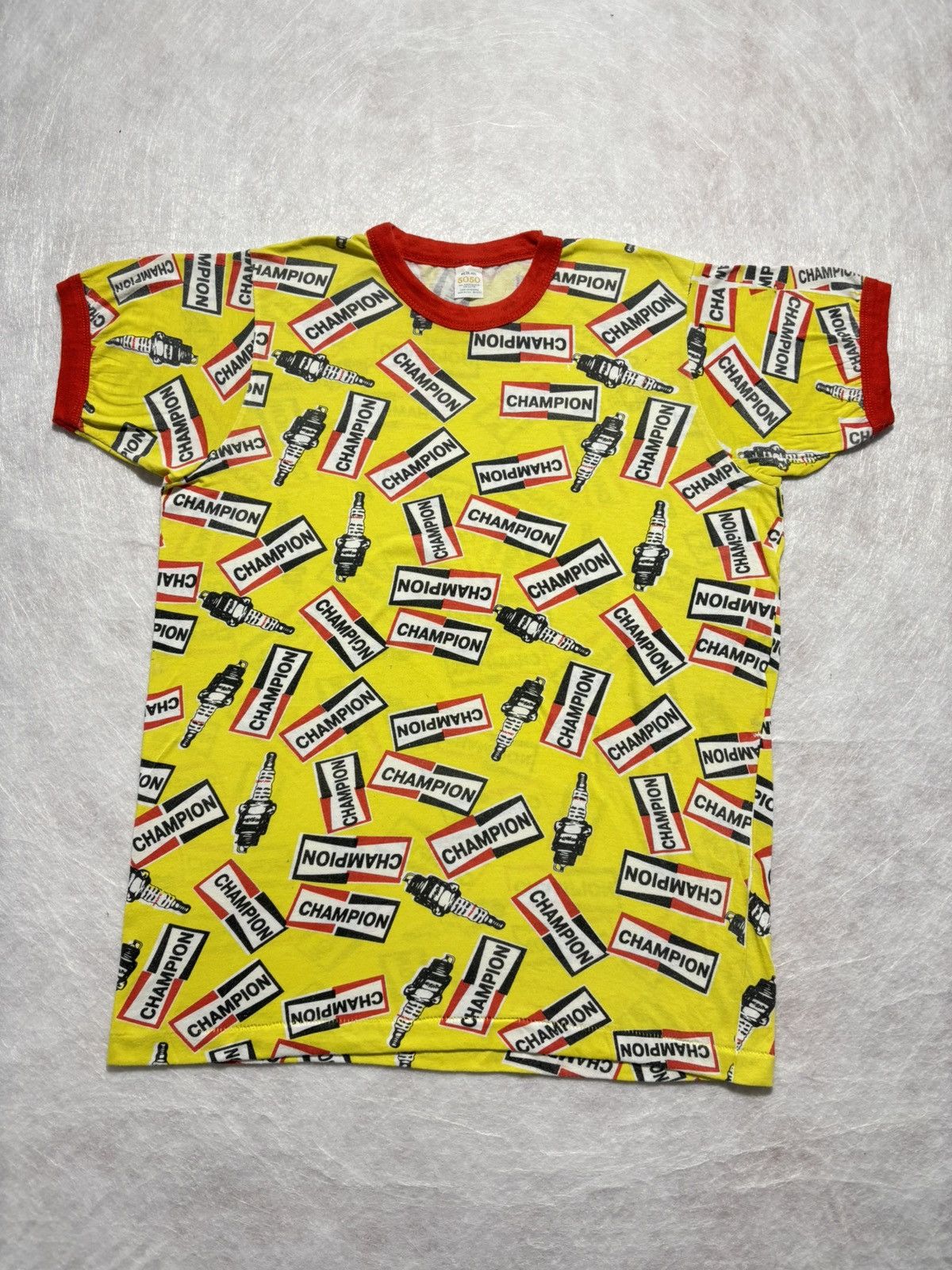 Champion Vintage 80’s Champion Spark Plug Ringer Tshirt Size US M / EU 48-50 / 2 - 1 Thumbnail