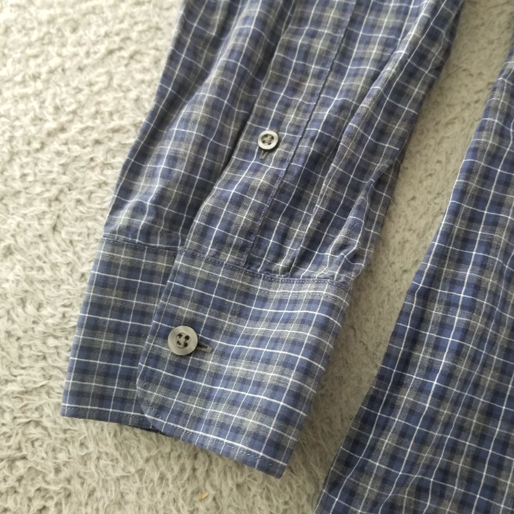Nordstrom Nordstrom Shirt Button-Up Men XL Blue Check Cotton Long Sleeve Button-Down Casual Workwear Size US XL / EU 56 / 4 - 4 Thumbnail