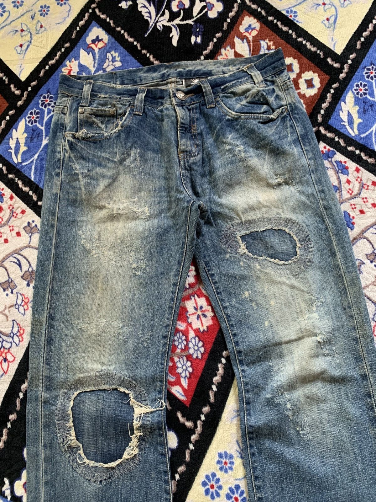 If Six Was Nine Y2K Japanese Distressed Denim Size US 31 - 4 Thumbnail