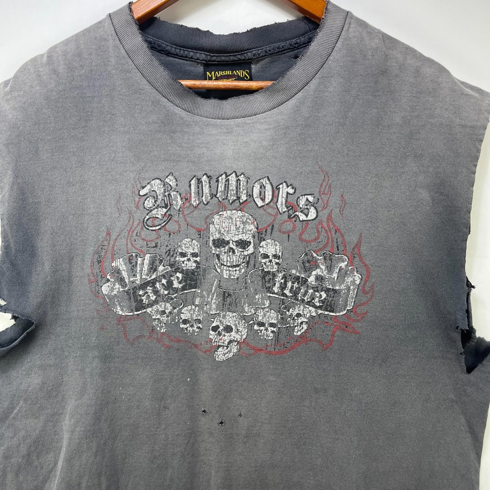 Vintage Vintage 90s Sun Faded Skull Choppers Flames Shirt XL Size US XL / EU 56 / 4 - 2 Thumbnail