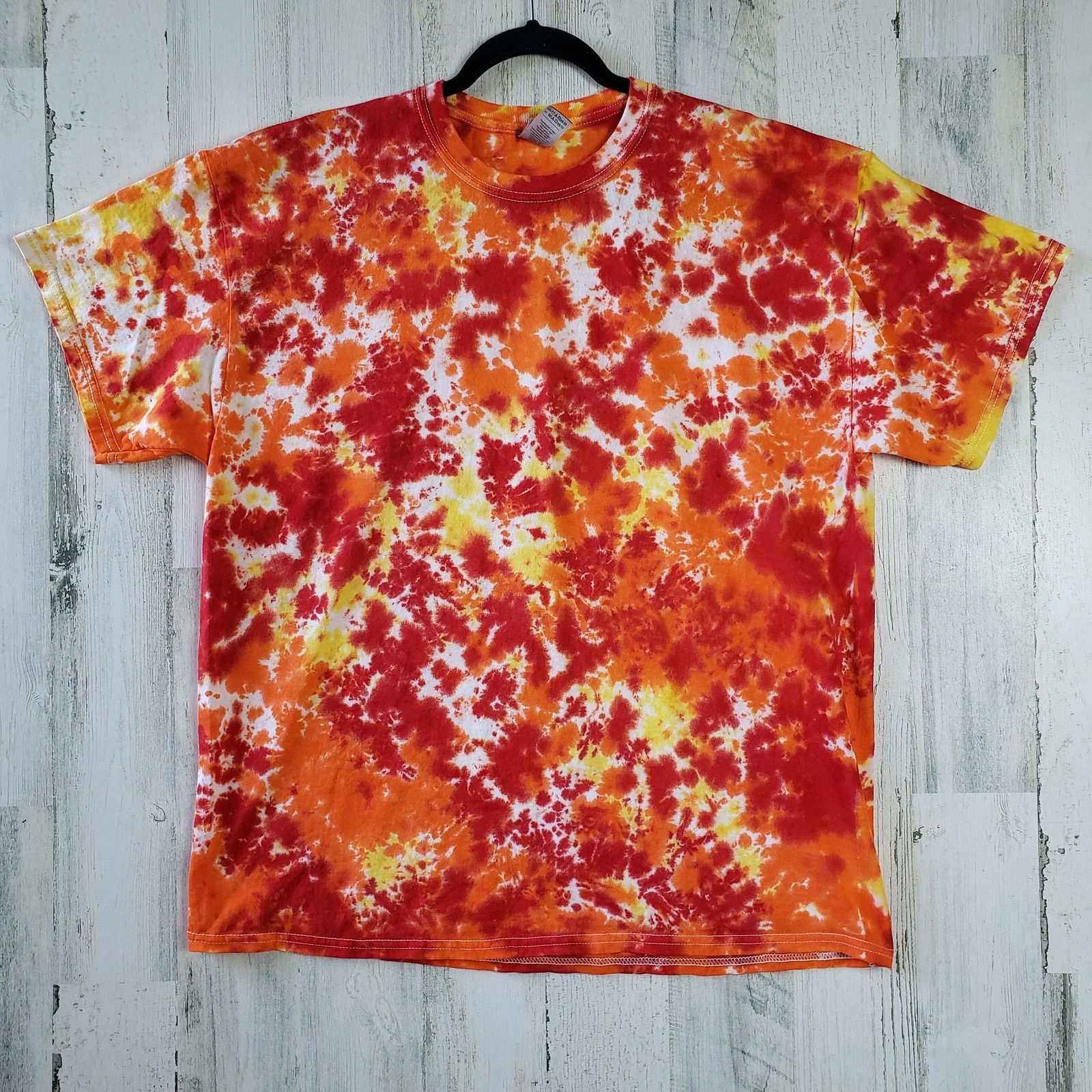 Gildan Gildan Red Orange Yellow Fire Tie Dye T-Shirt Large Size US L / EU 52-54 / 3 - 1 Thumbnail