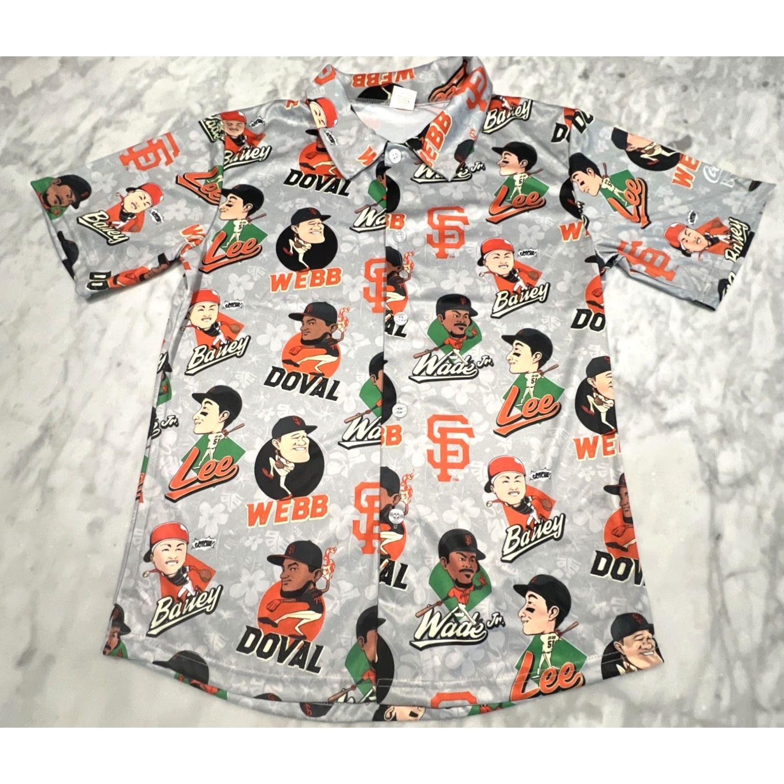Vintage San Francisco Giants Hawaiian Shirt M Button Up All Over Print SF Charter MLB Shirt Mens Gel"} Size US M / EU 48-50 / 2 - 3 Thumbnail