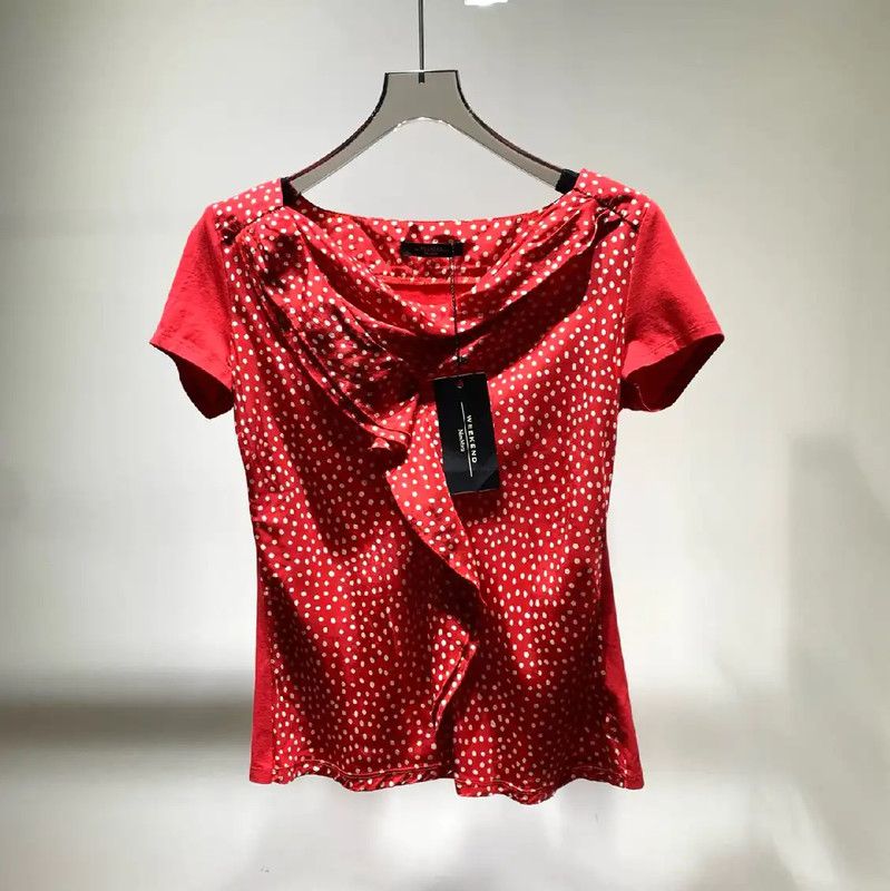 MaxMara Red Cotton Short Sleeve T-shirt 0089