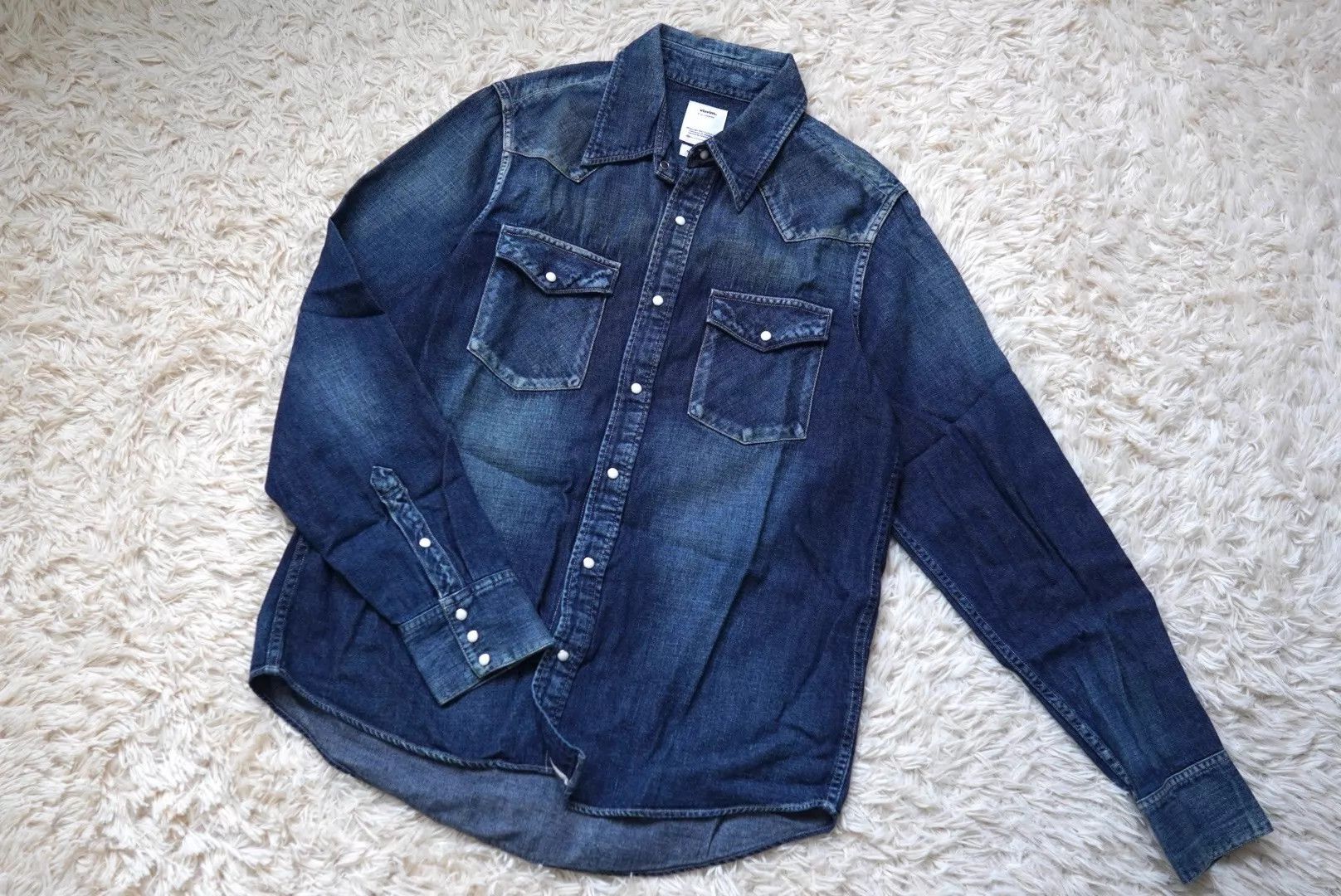 Visvim visvim SOCIAL SCULPTURE SHIRT DMGD Washed Denim Sz2 Size US M / EU 48-50 / 2 - 1 Thumbnail