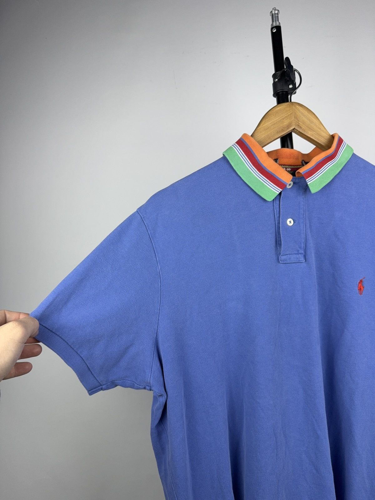 Polo Ralph Lauren Retro Ralph Lauren Multi Stripe Collar Polo Shirt Blue XL Size US XL / EU 56 / 4 - 3 Thumbnail