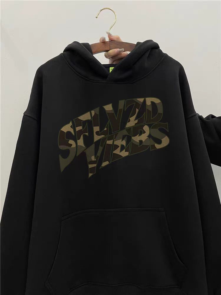 Designer × Japanese Brand Hip Hop Camouflage Letter Print Loose Hooded Sweatshirt Size US L / EU 52-54 / 3 - 1 Thumbnail