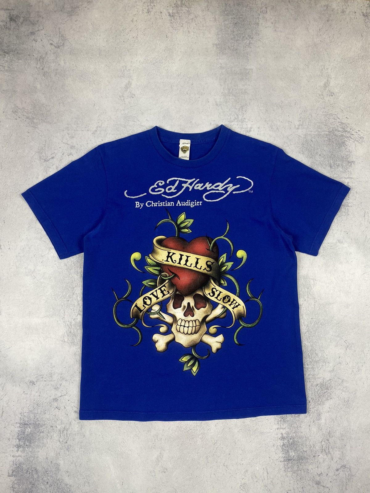 Christian Audigier Vintage Ed Hardy Christian Audigier love kills slow Tee Size US L / EU 52-54 / 3 - 2 Thumbnail