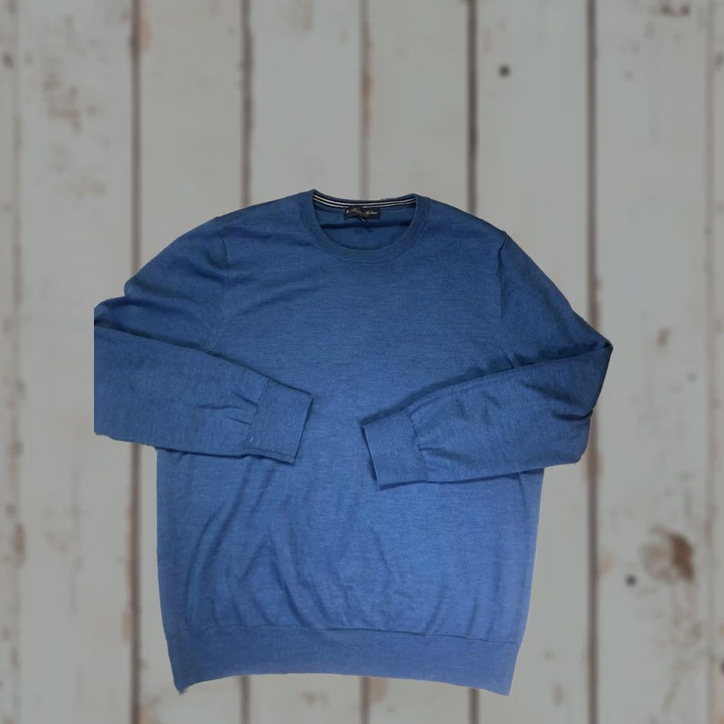 Brooks Brothers Brooks Brothers Sweater Mens 2XL Blue Italian Yarn Crewneck Pullover Knit Size US XXL / EU 58 / 5 - 1 Thumbnail