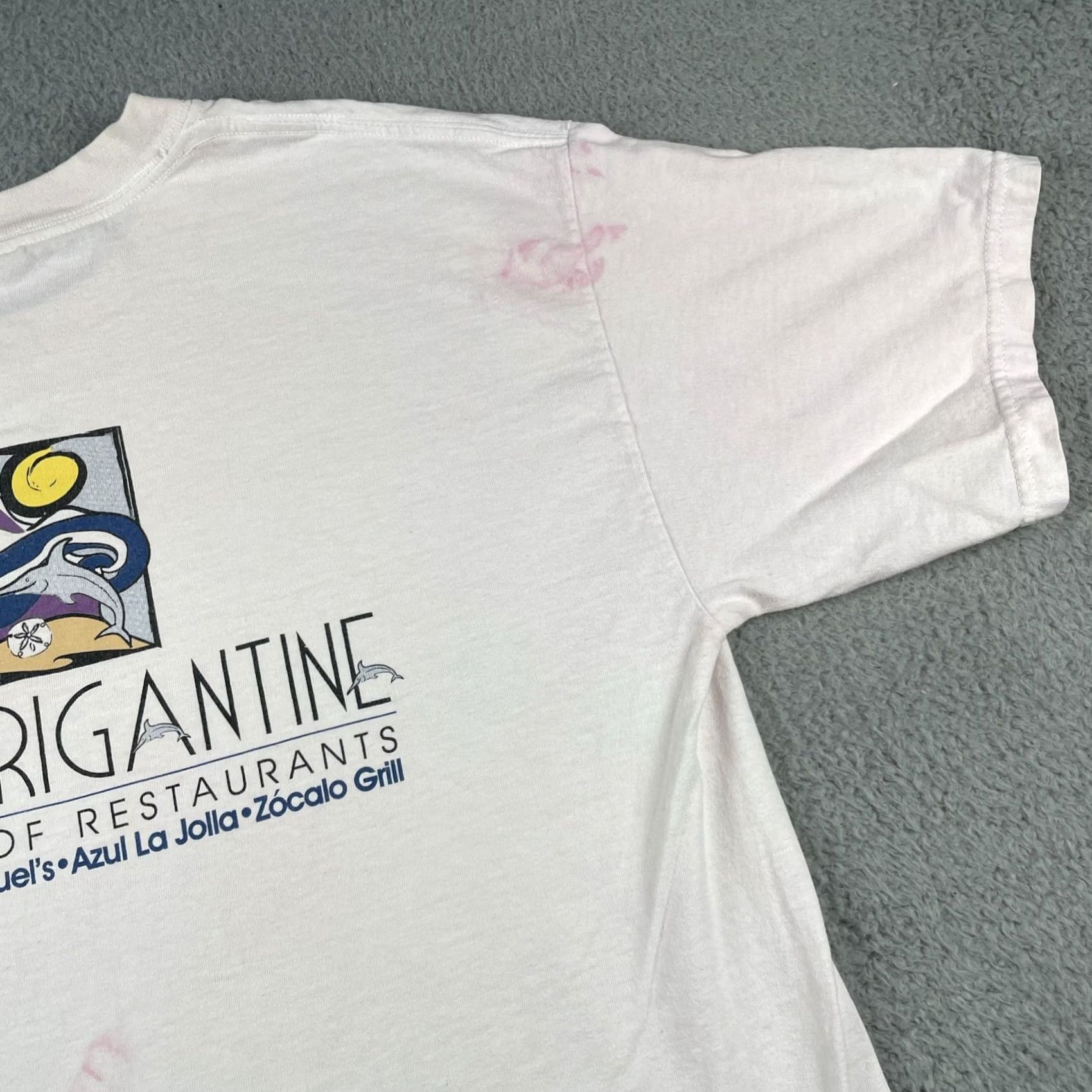 Gildan VINTAGE Gildan T-Shirt Brigantine California 90s Mens Large Pink Tee Shirt Crew Neck Regular Fit Size US L / EU 52-54 / 3 - 7 Thumbnail