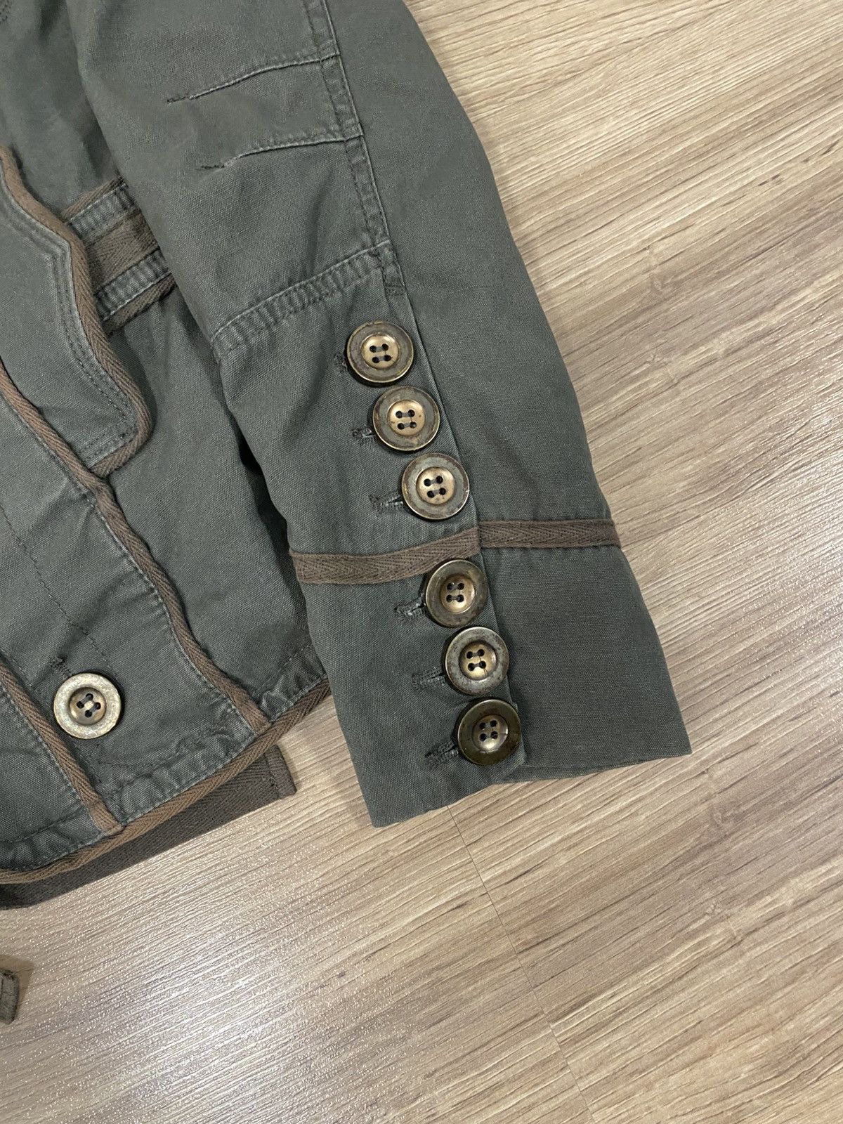 Hedi Slimane Vintage military olive green Napoleon Jacket Balmain Style Size XL / US 12-14 / IT 48-50 - 3 Thumbnail