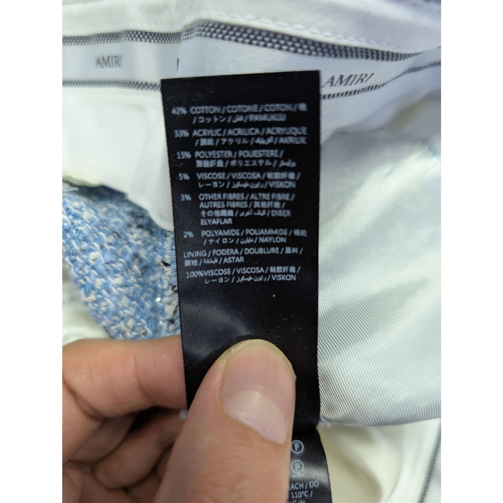 Amiri o1rshd1 Boucle Shorts Short in Ashley Blue Size US 34 / EU 50 - 18 Thumbnail