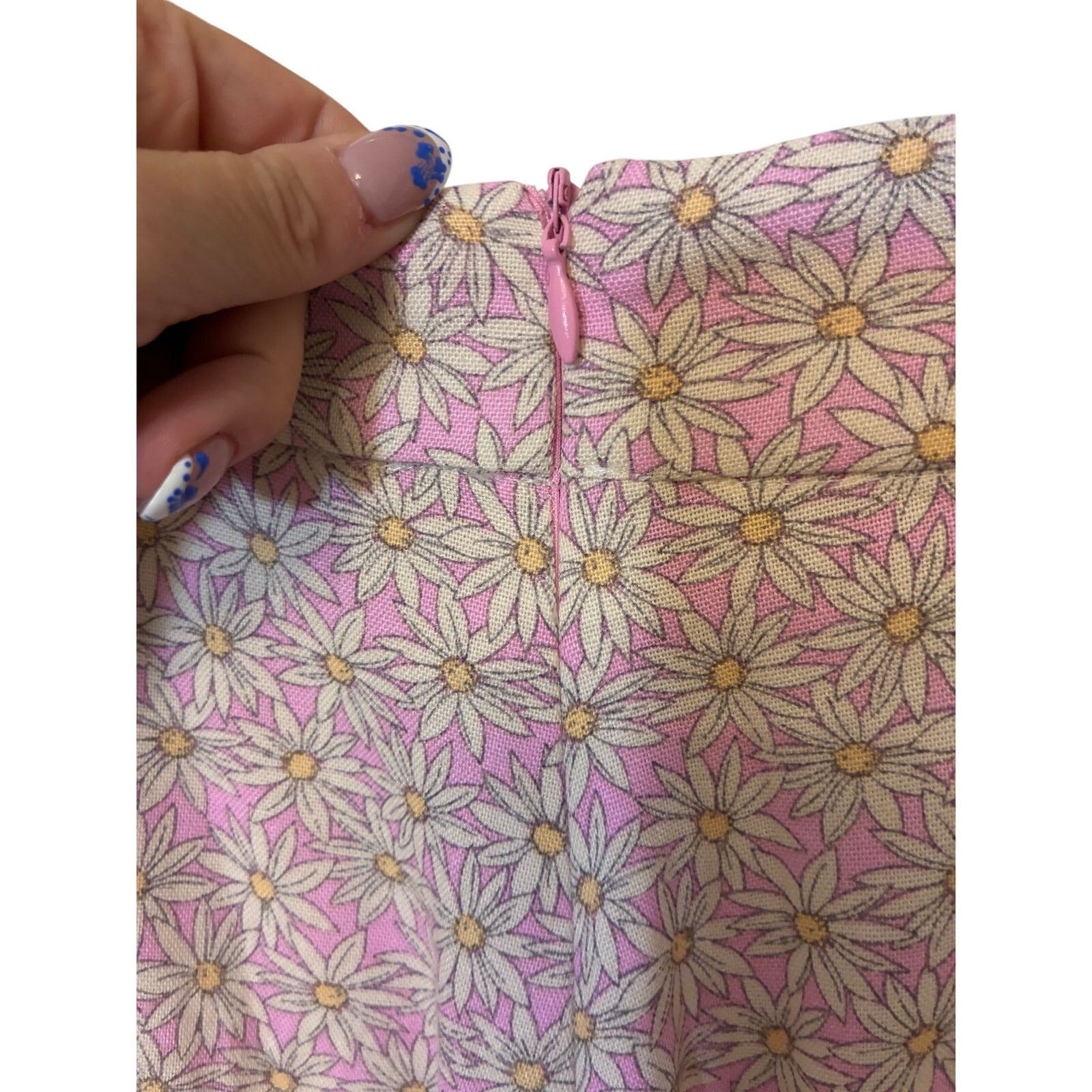 Other Lelis Floral Linen Blend Pink Daffodil Pants Woodstock Retro Size 25" / US 0 / IT 36 - 2 Thumbnail