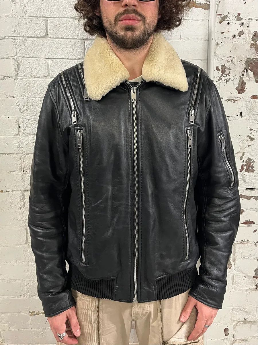 Diesel FW2017 Diesel Multi Zip Shearling Collar Black Leather Jacket Size US L / EU 52-54 / 3 - 2 Thumbnail