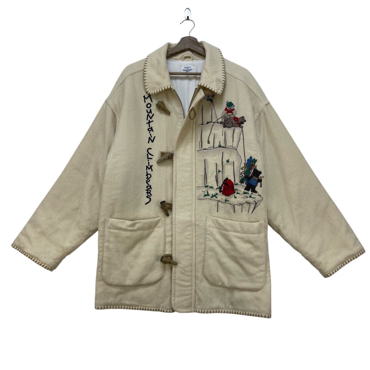Jean Charles De Castelbajac Vintage Mountain Climbears Art Printed Wool Duffle Coat Size US M / EU 48-50 / 2 - 1 Thumbnail