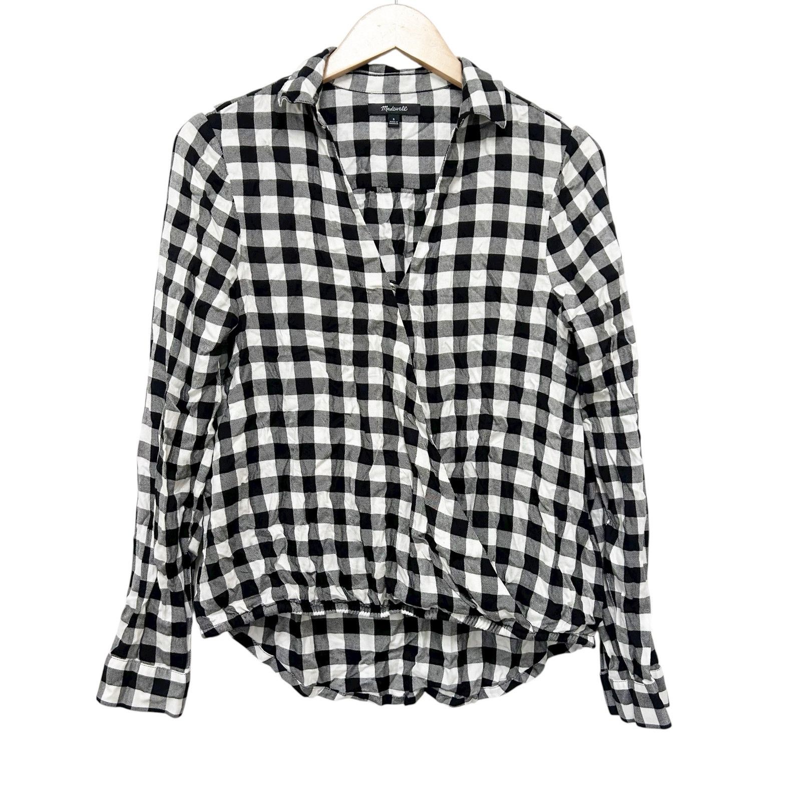 Madewell Madewell Wrap-Front Shirt in Buffalo Check Plaid Sz S Size S / US 4 / IT 40 - 1 Thumbnail