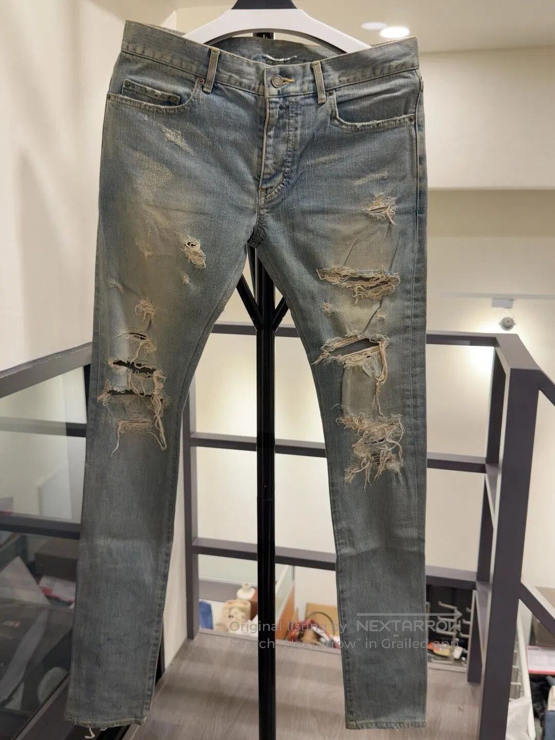 Saint Laurent Paris Saint Laurent Distressed Denim Pants Size 31. Size US 31 - 1 Thumbnail