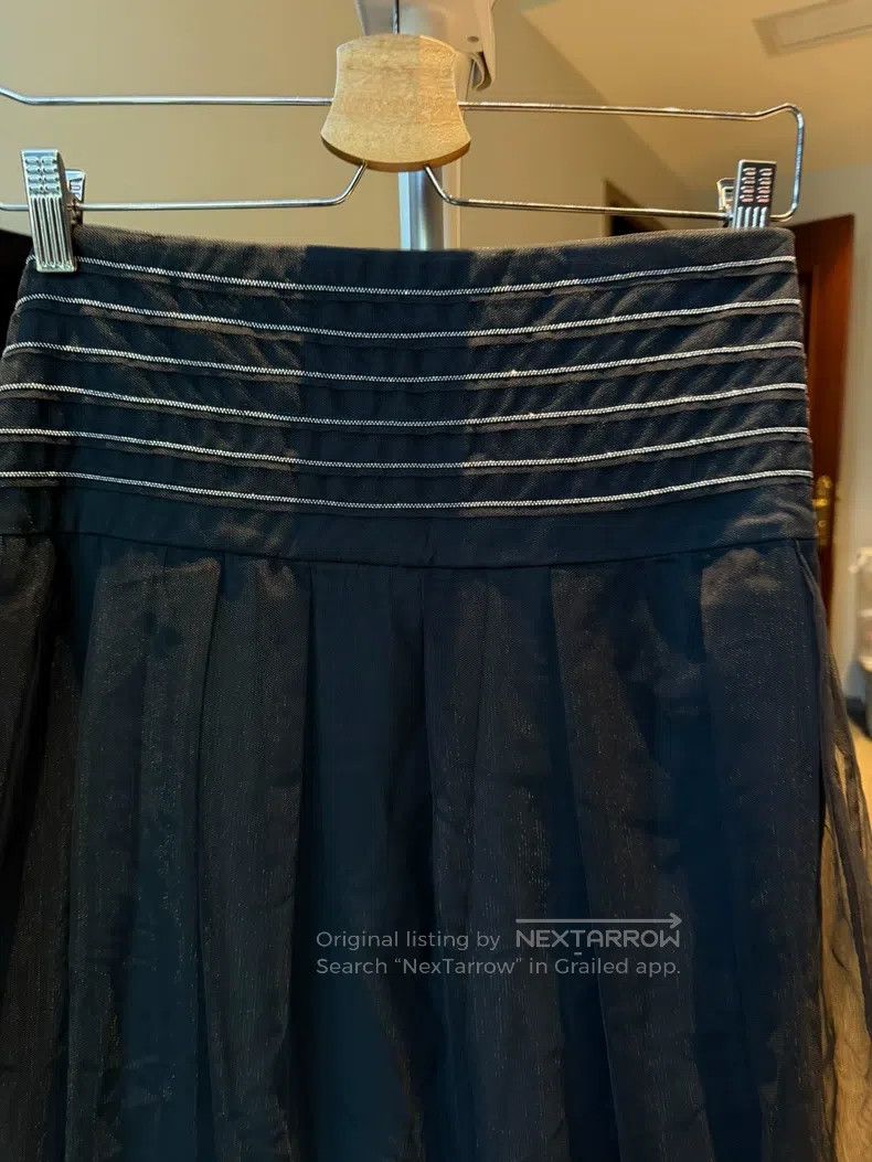 Brunello Cucinelli Brunello Cucinelli Double-layered net skirt with beaded wa Size 27" / US 4 / IT 40 - 8 Thumbnail