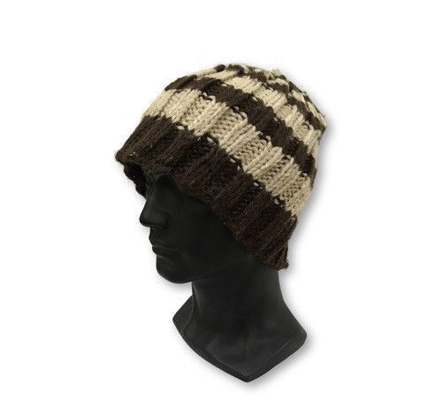 image of Stripe Design Beanie Hat, Men's