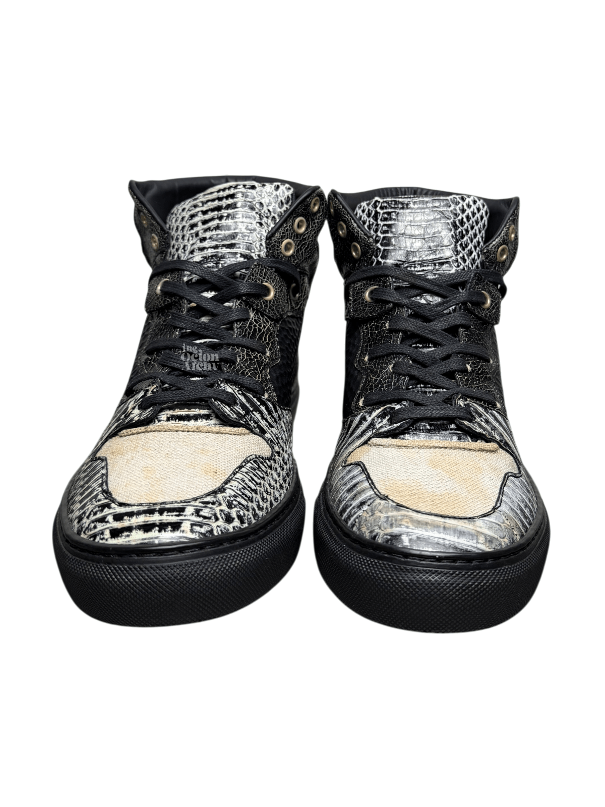 Balenciaga Vintage Balenciaga High Top Sneaker Black/Snakeskin Mismatch Size US 7 / EU 40 - 3 Thumbnail