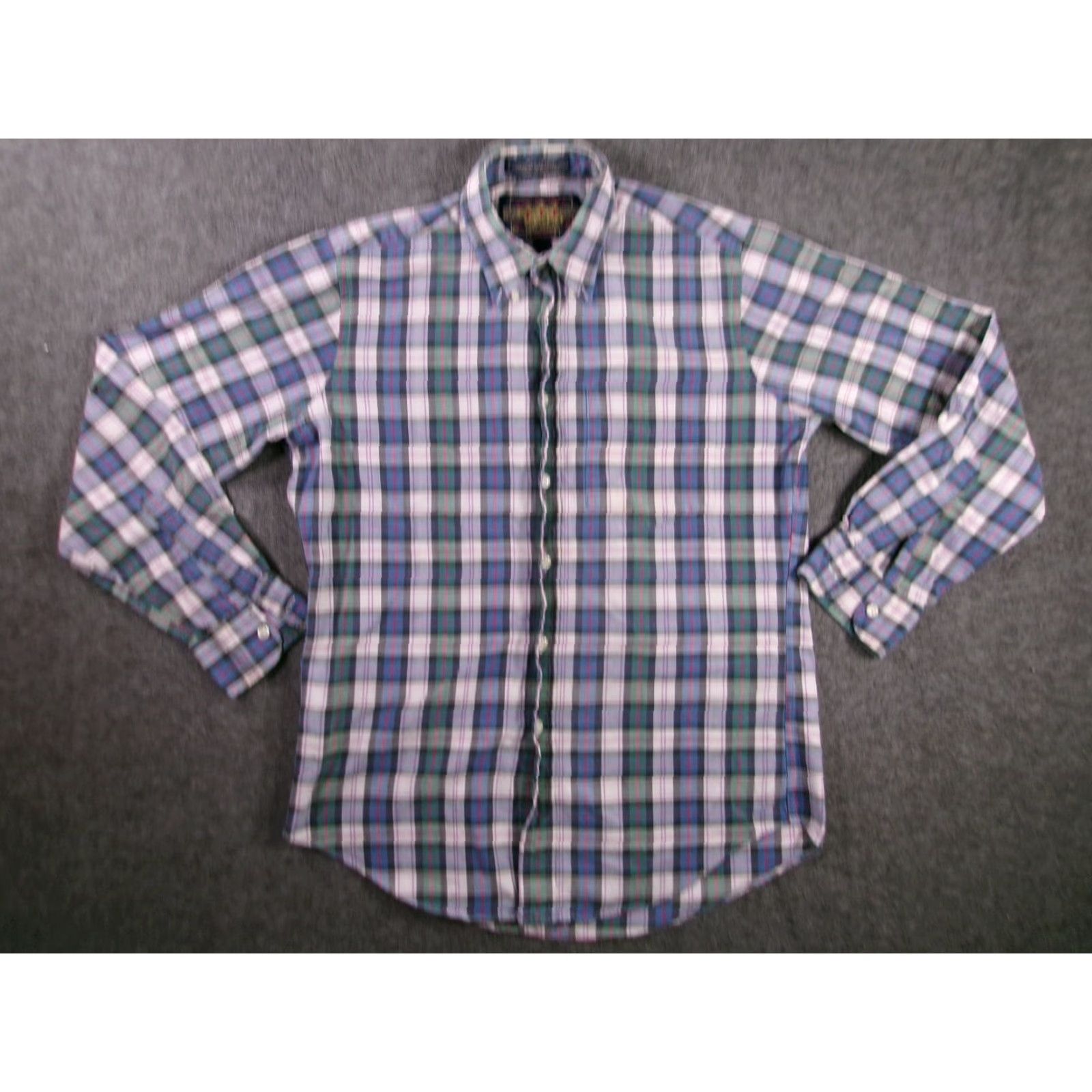 Ralph Lauren VINTAGE Ralph Lauren Chaps Shirt Mens M Plaid Blue Cotton Oxford Button-Up Long Sleeve Size US M / EU 48-50 / 2 - 2 Thumbnail