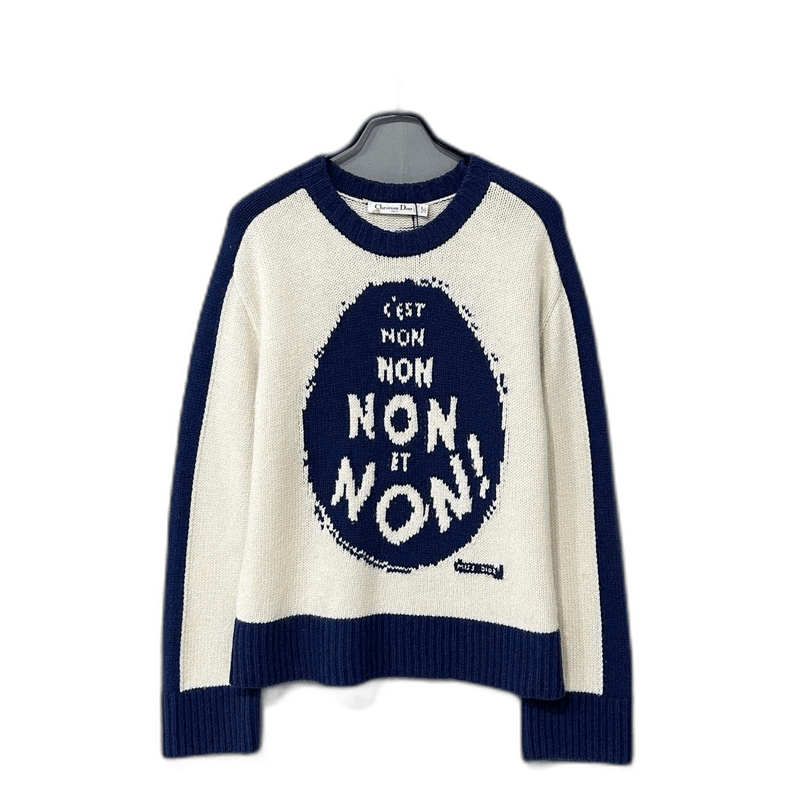 Dior Dior Logo Knit Sweater with Text Design Size S / US 4 / IT 40 - 1 Thumbnail