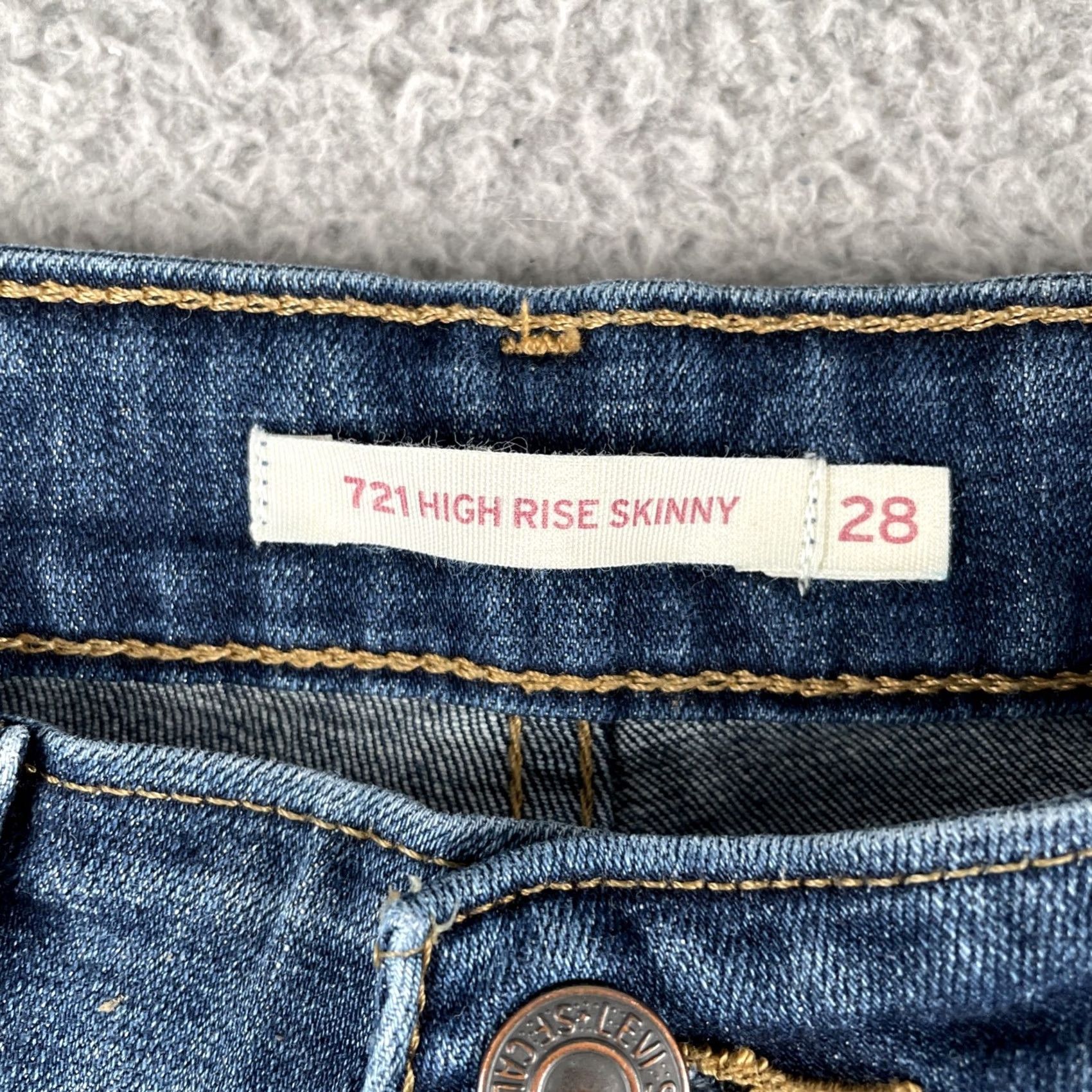 Levi's Levi’s Women’s 28 Skinny Jeans High Rise Dark Blue Denim Stretch Fabric 90s Casual Size 28" / US 6 / IT 42 - 4 Thumbnail